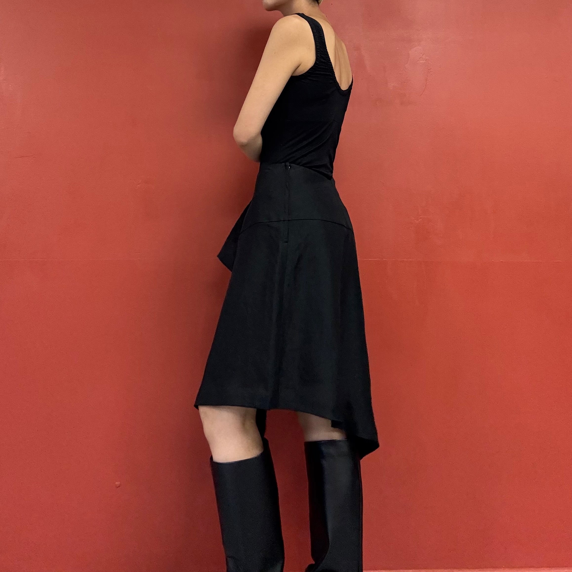 TSUMORI CHISATO linen asymmetrical skirt