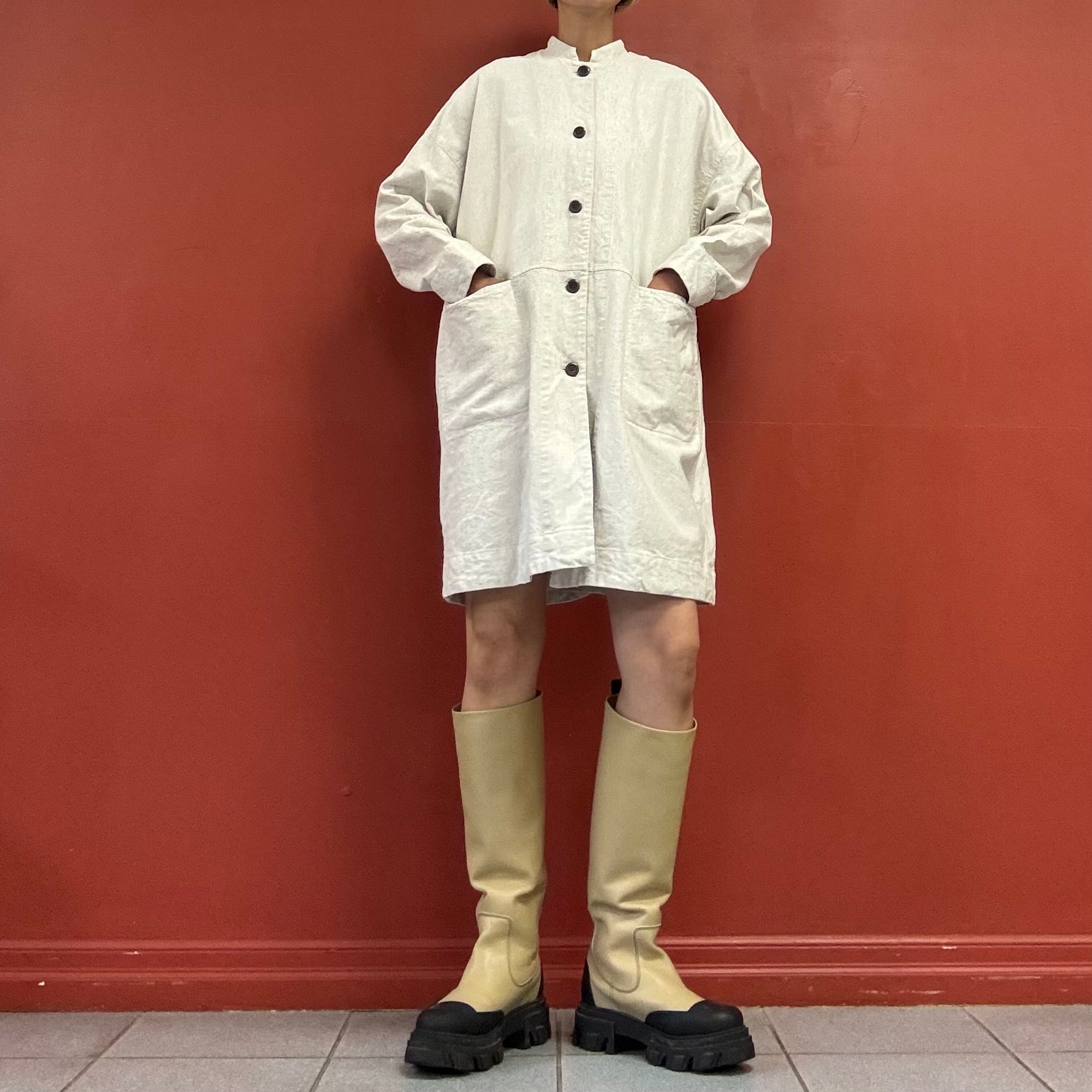 Linen blend overshirts with four-pockets