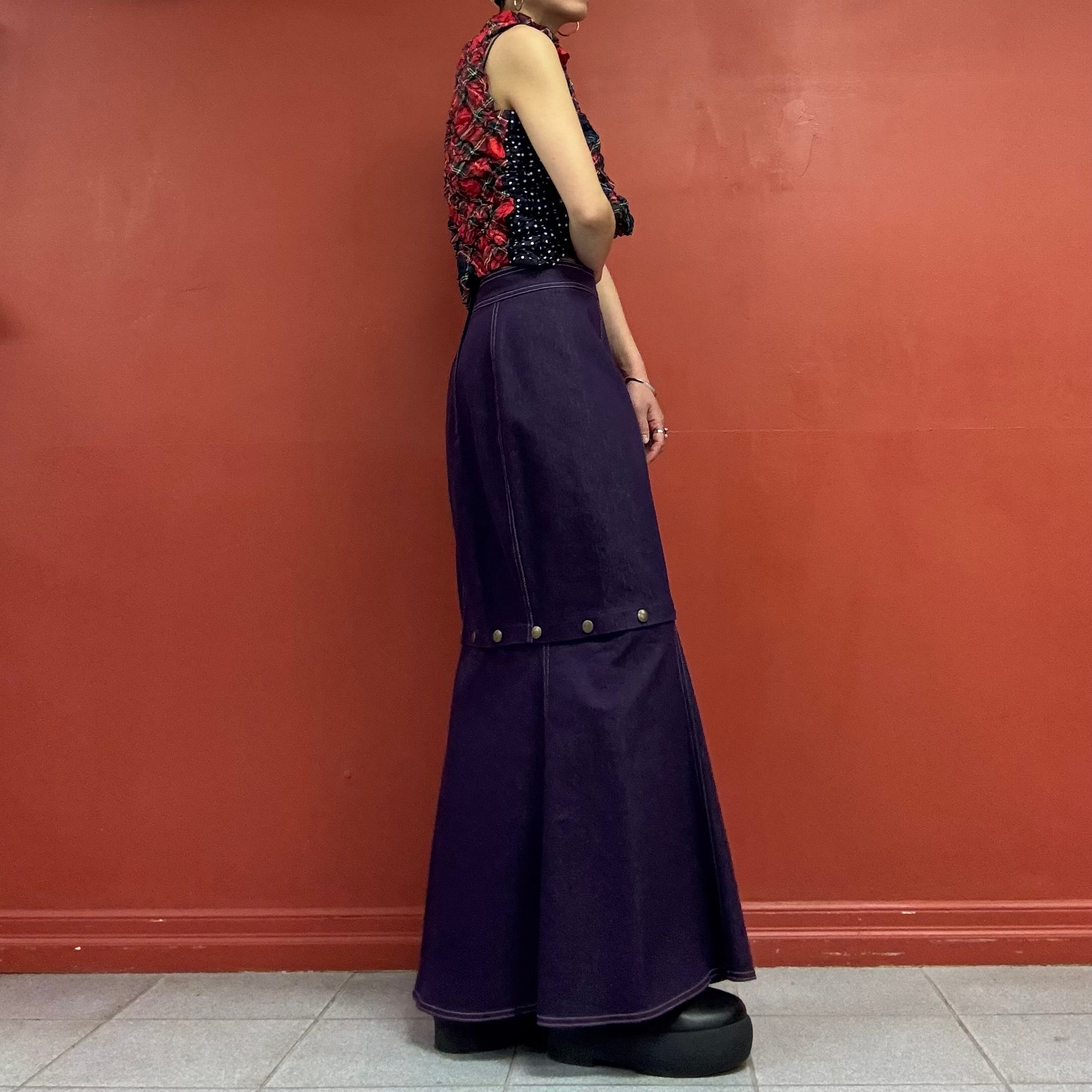 90s00s convertible skirt with snap buttons