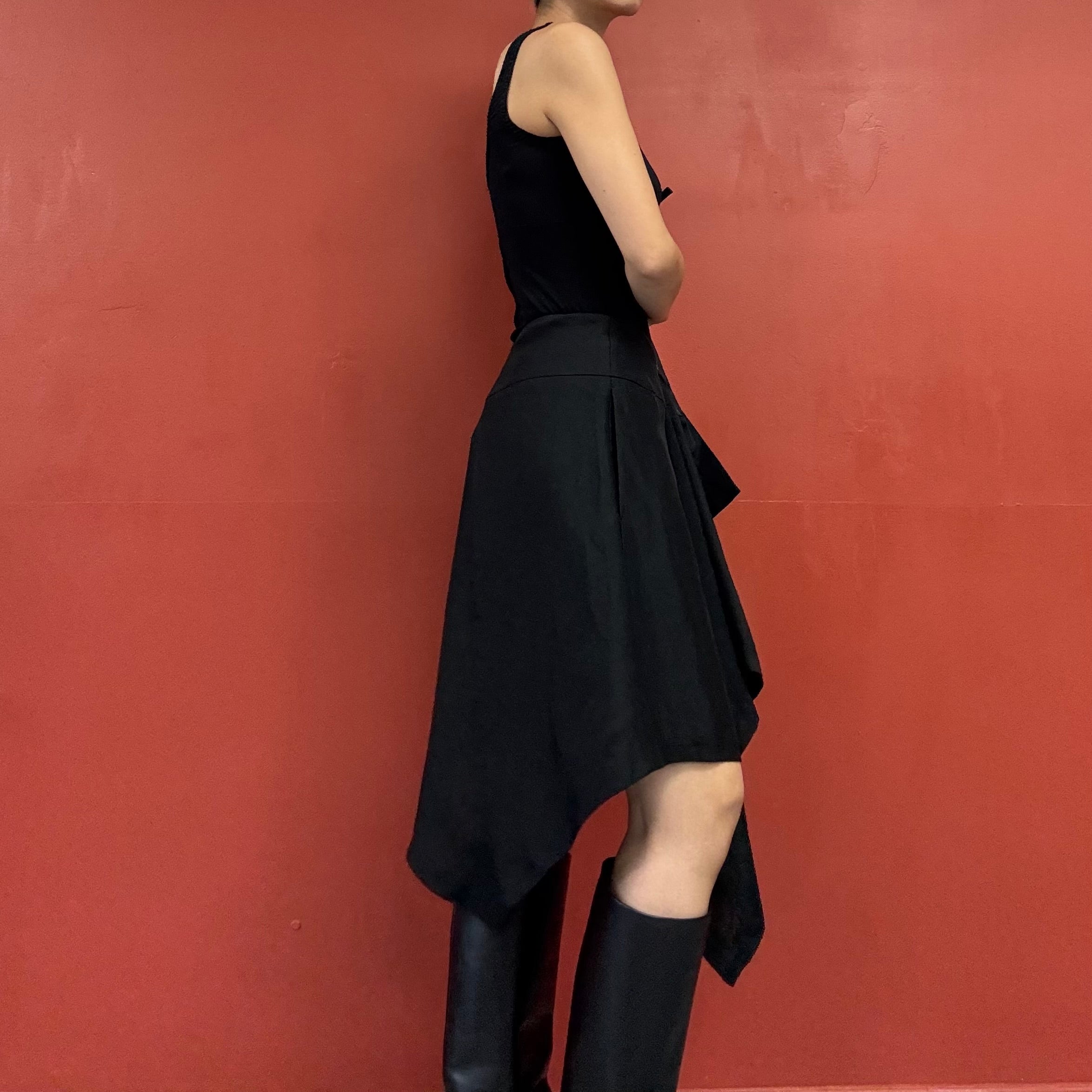 TSUMORI CHISATO linen asymmetrical skirt