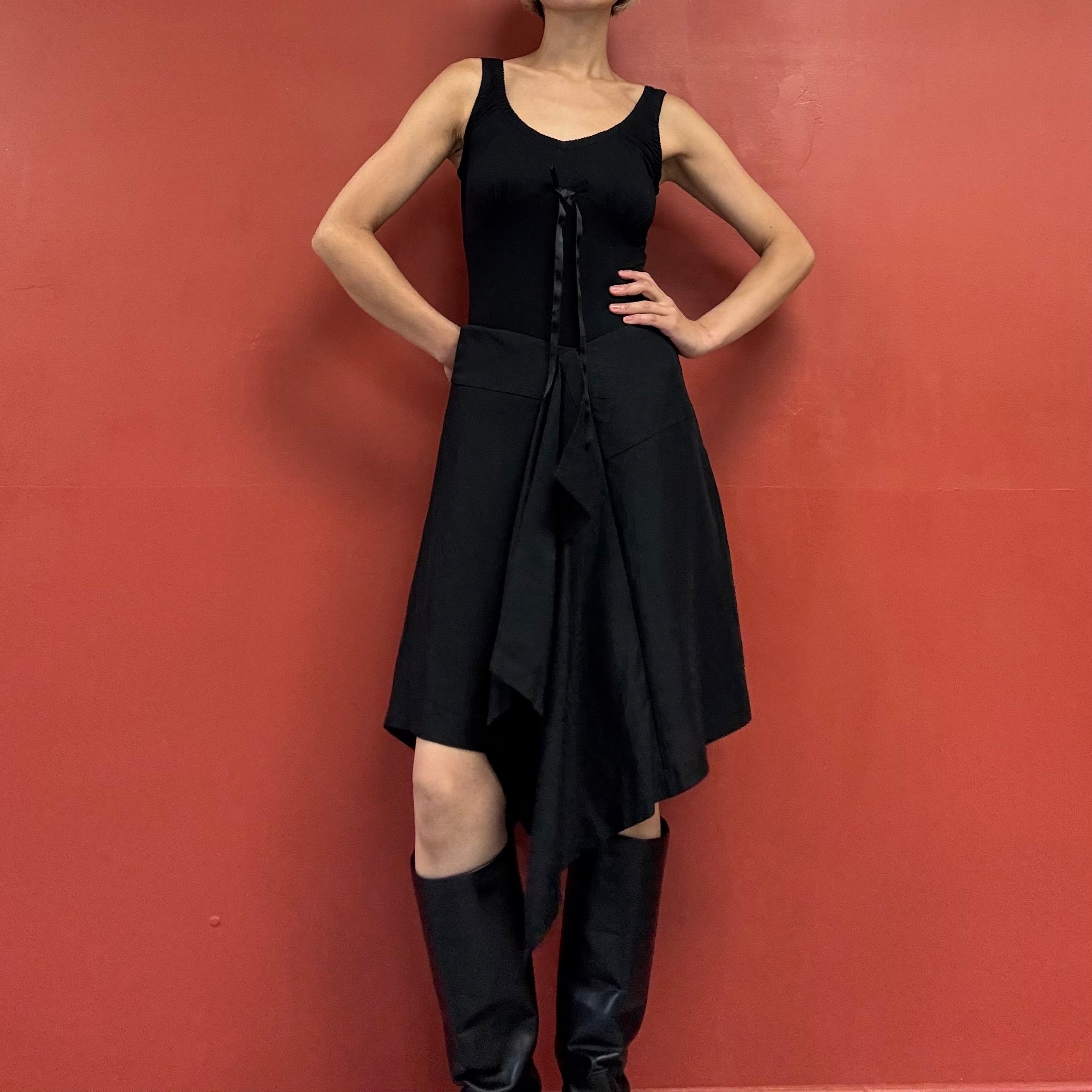 TSUMORI CHISATO linen asymmetrical skirt