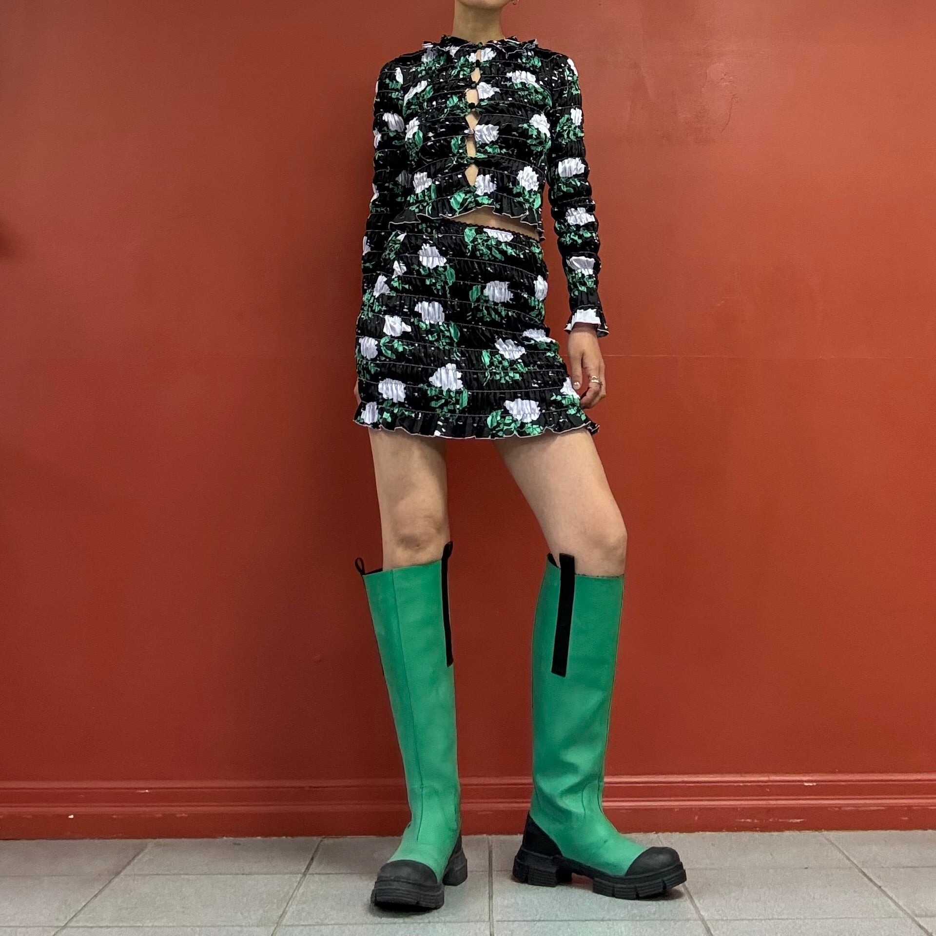 Amy Crookes mini skirt