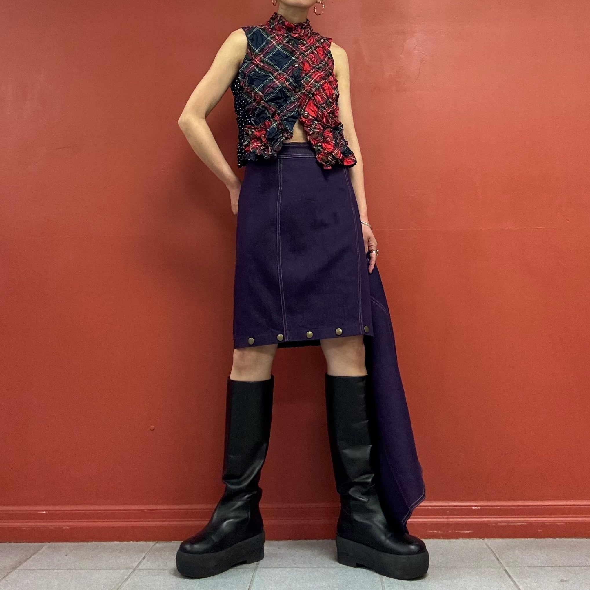 90s00s convertible skirt with snap buttons