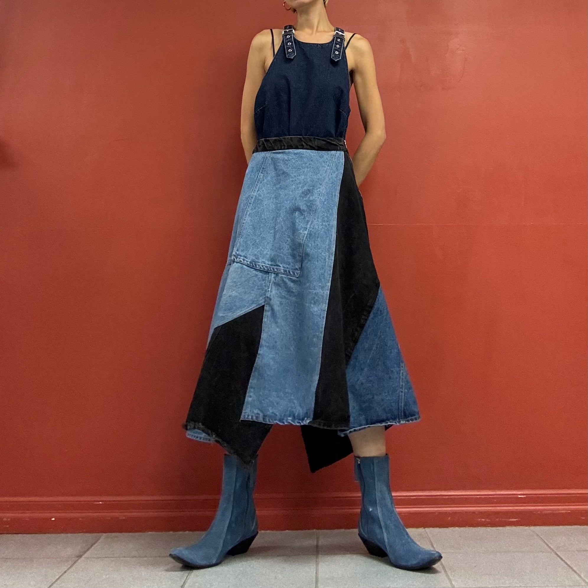 sea New York Elena denim baggy skirt
