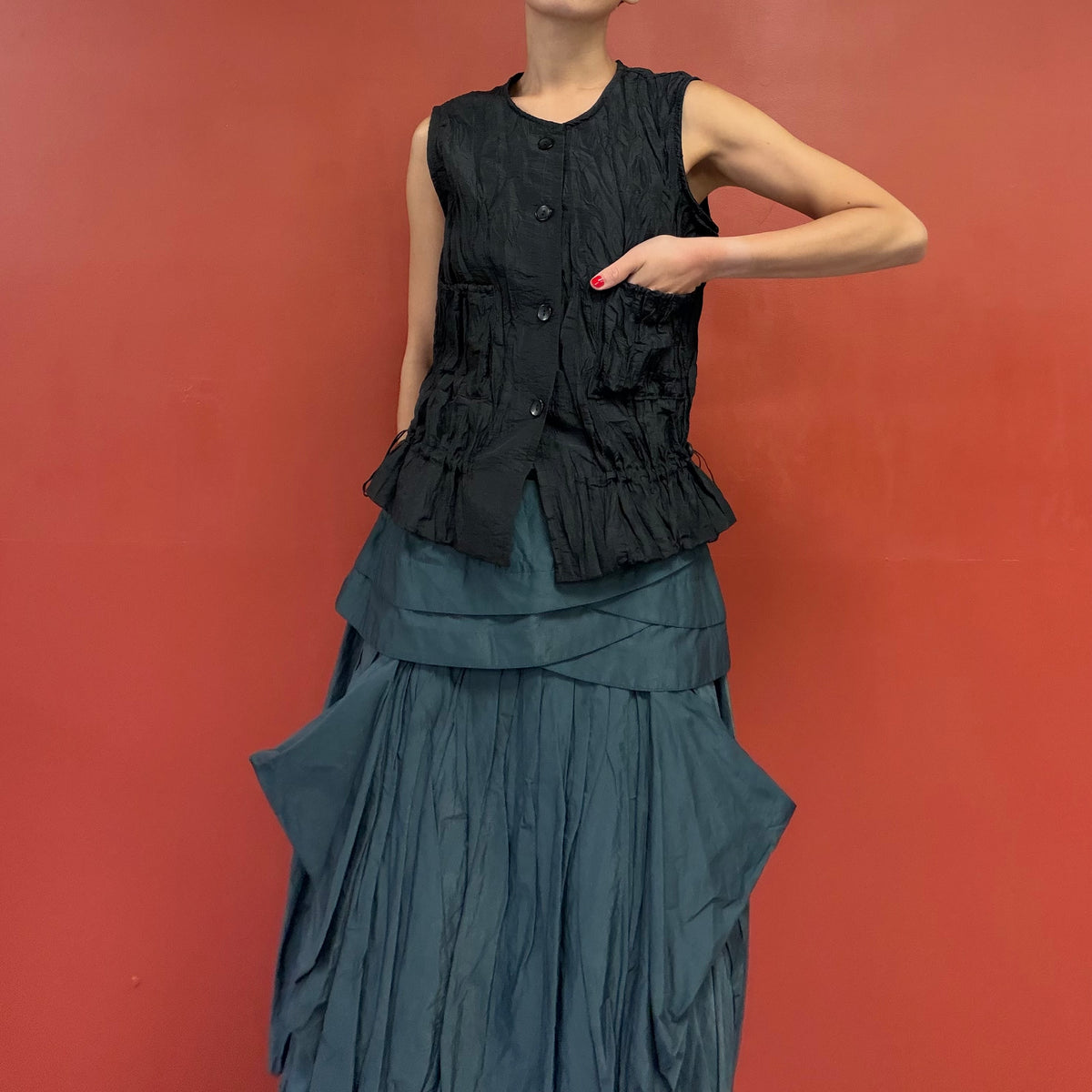 Pleated vest