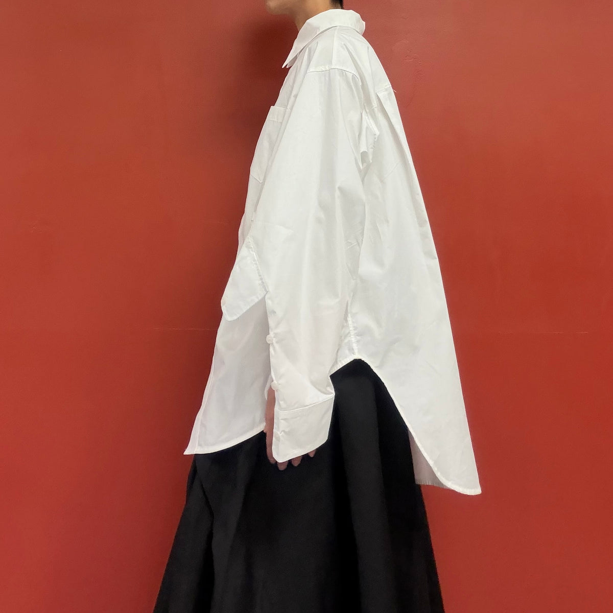 Split sleeve white shirt