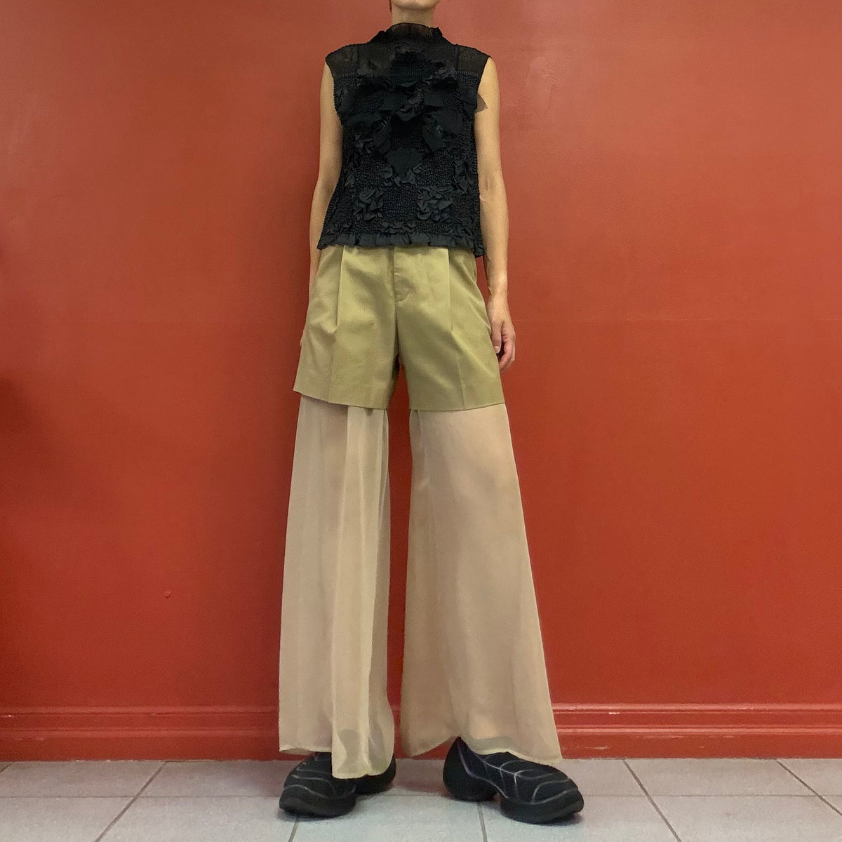 JI U pleats top