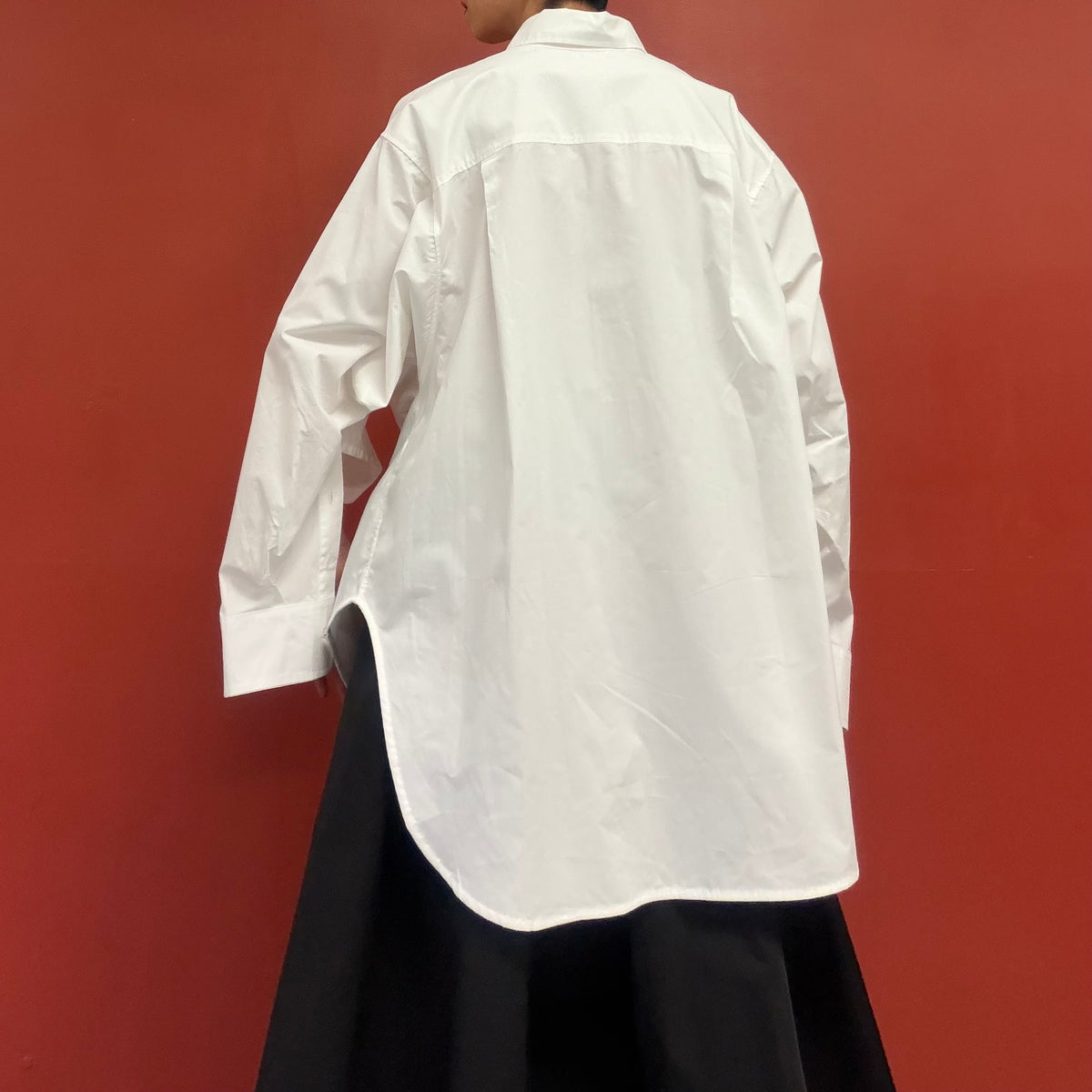 Split sleeve white shirt
