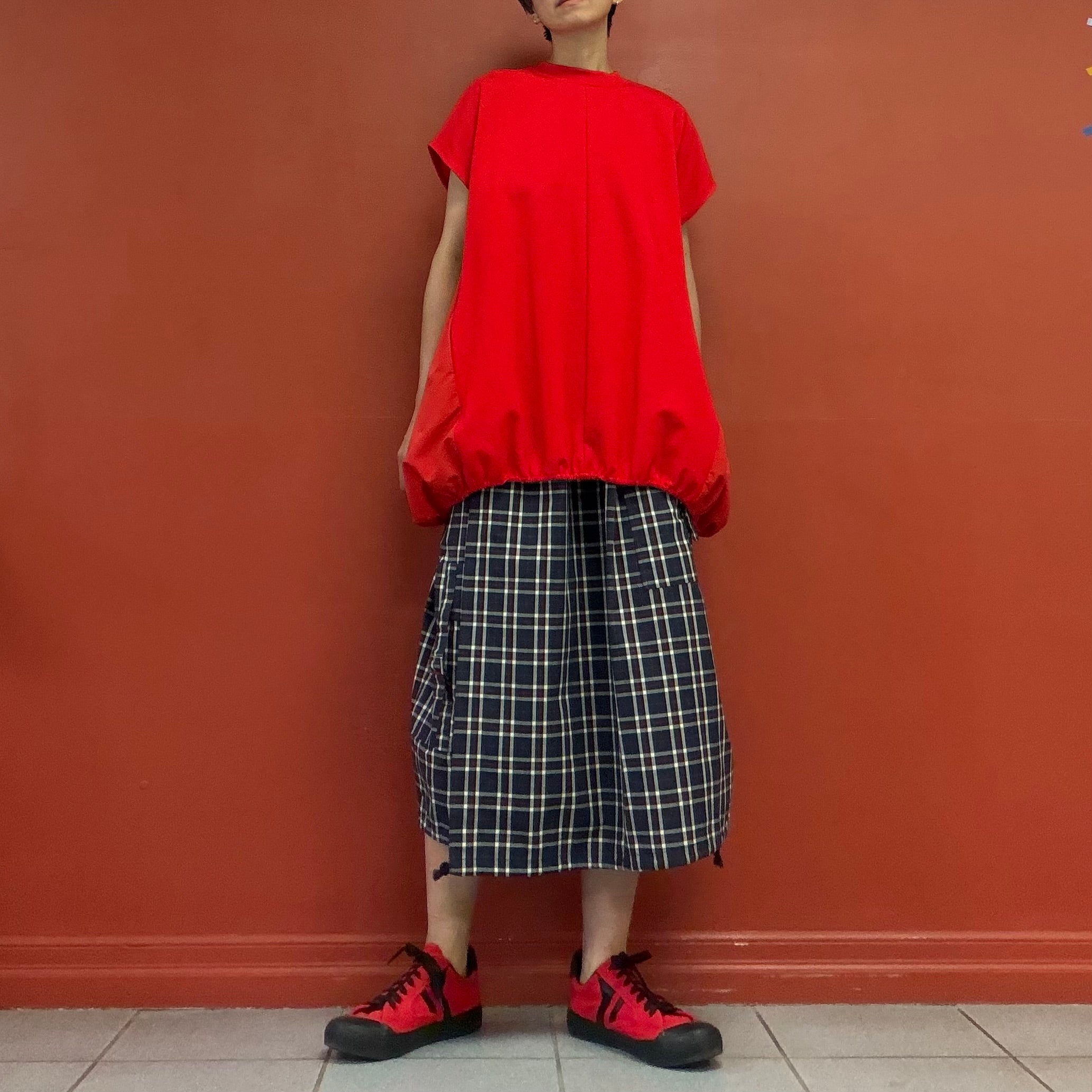 Made in Japan parachute plaid skirt