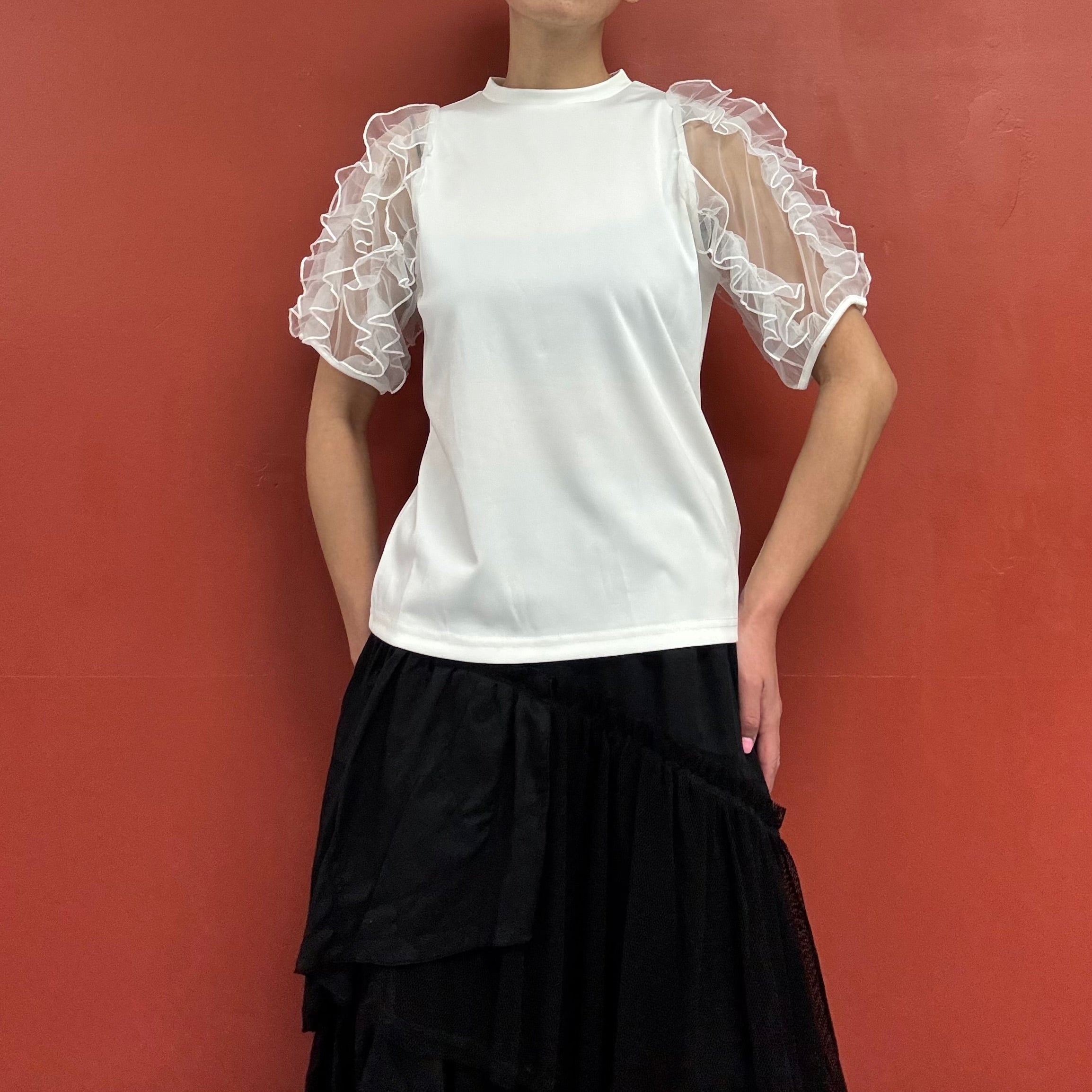 Tule sleeves top