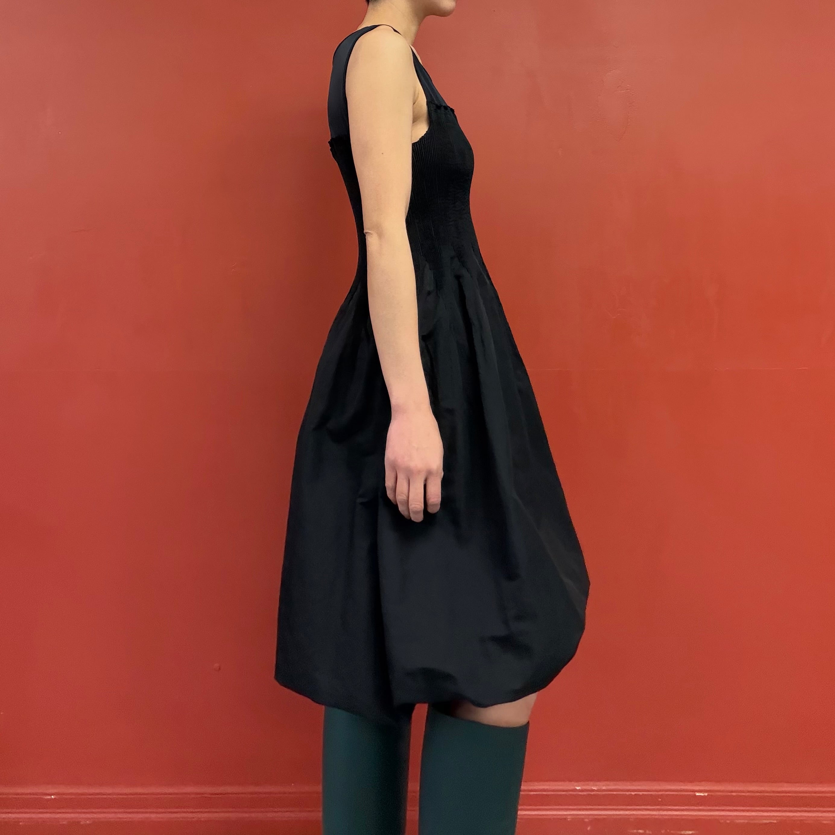 Flower embroidery bubble hem dress