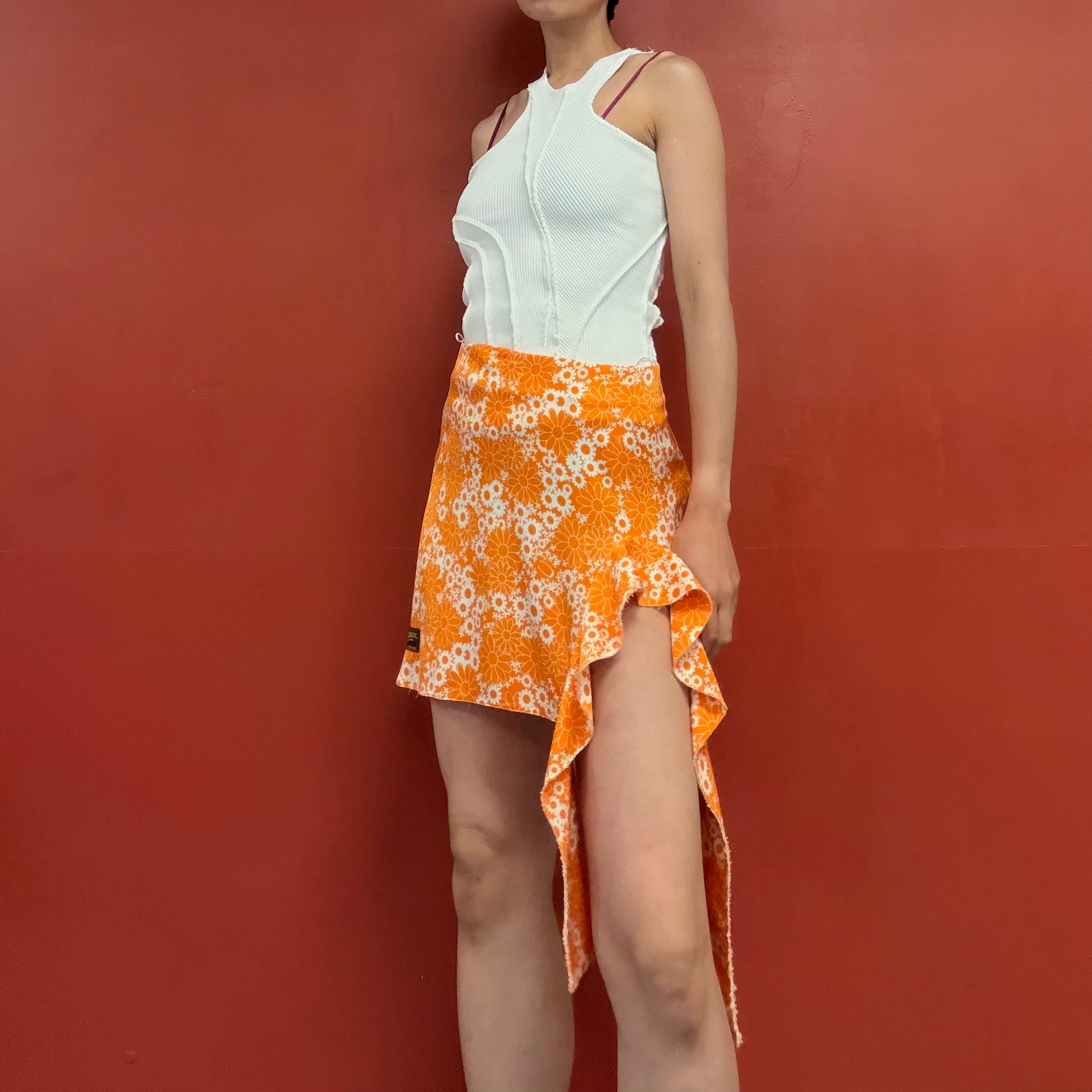 Commission orange bloom asymmetrical skirt