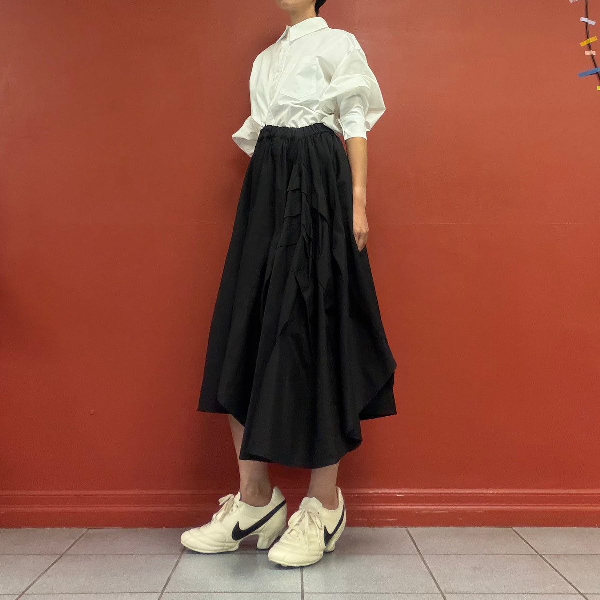 FRABOIS heavy cotton asymmetrical skirt
