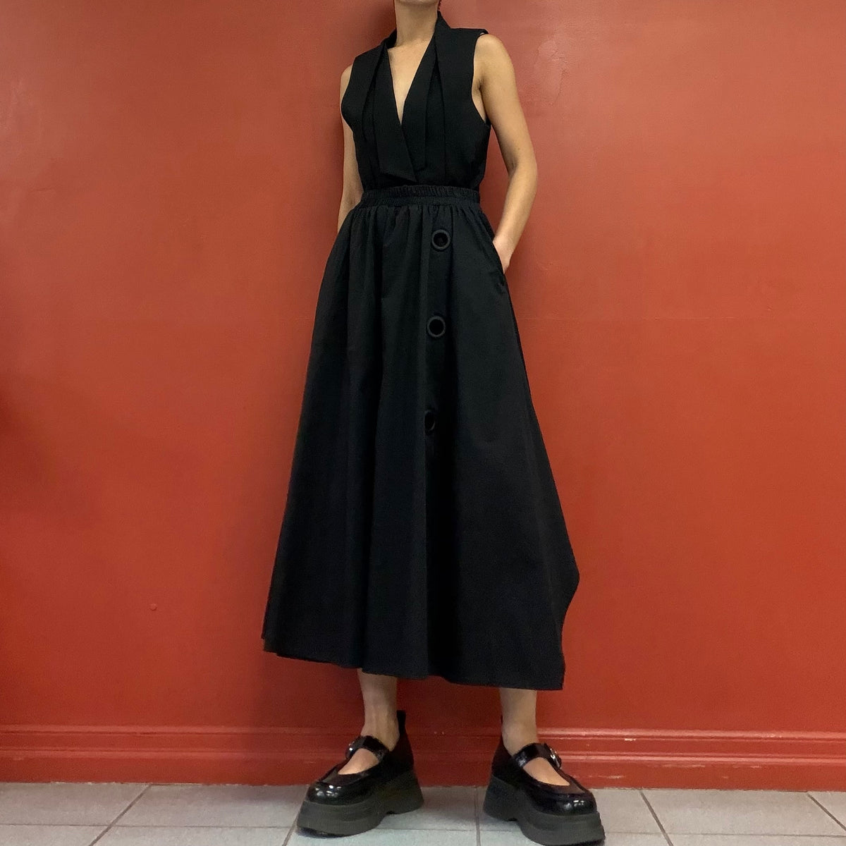 Sculpture wide leg pants