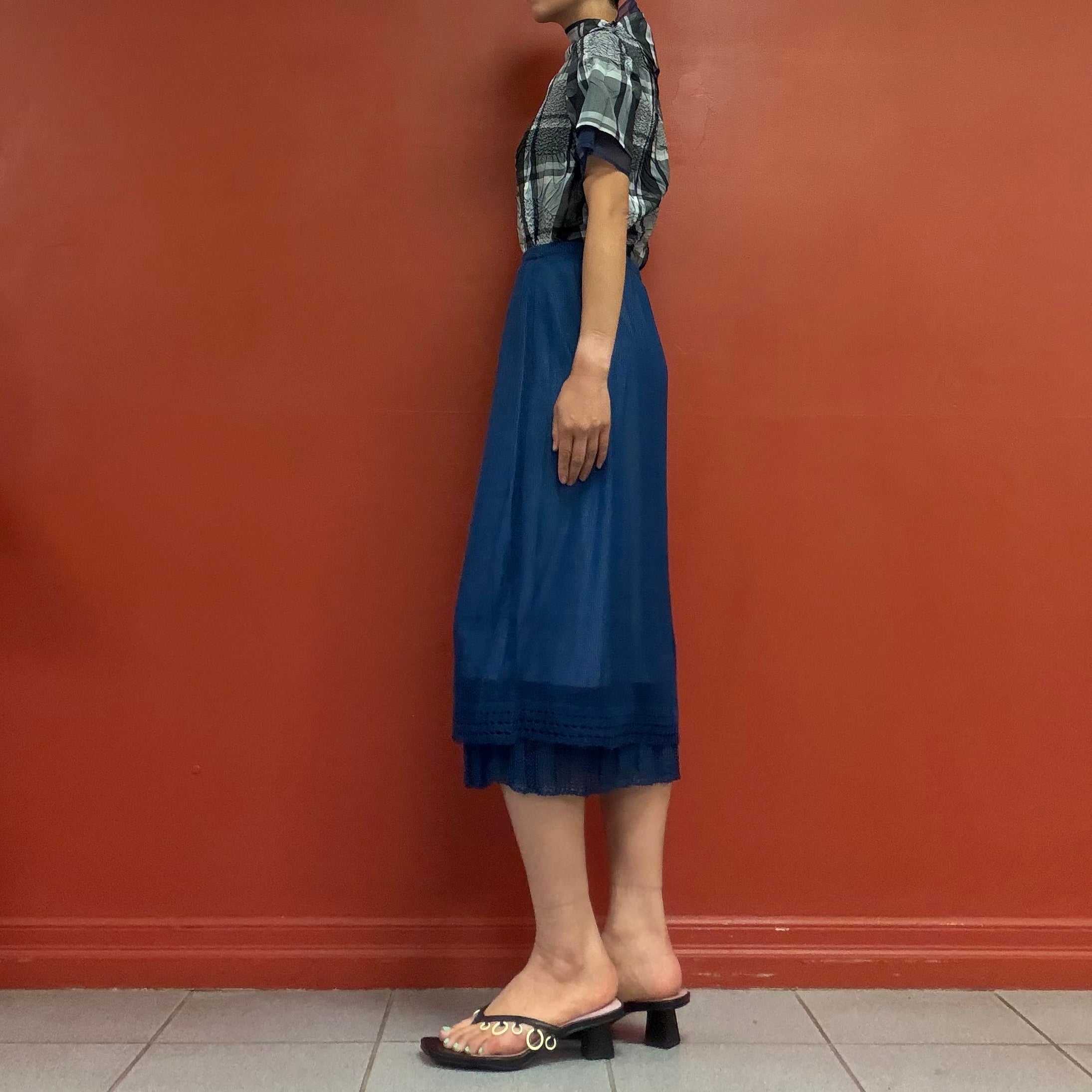 M.&KYOKO cobalt knit skirt
