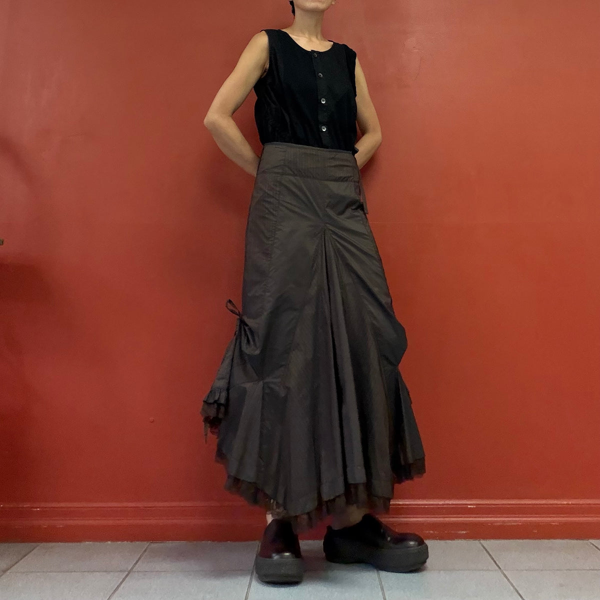 Importossa deformed long skirt