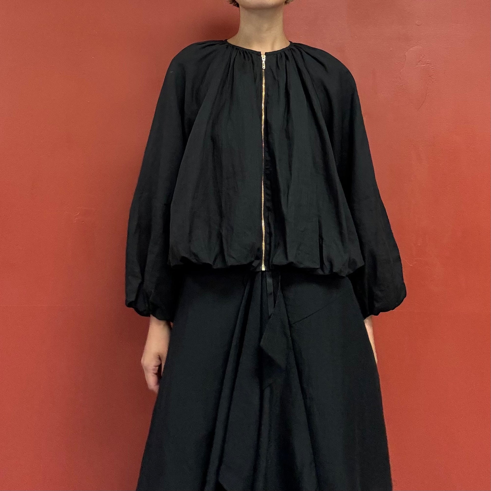 Puffy sleeves linen jacket