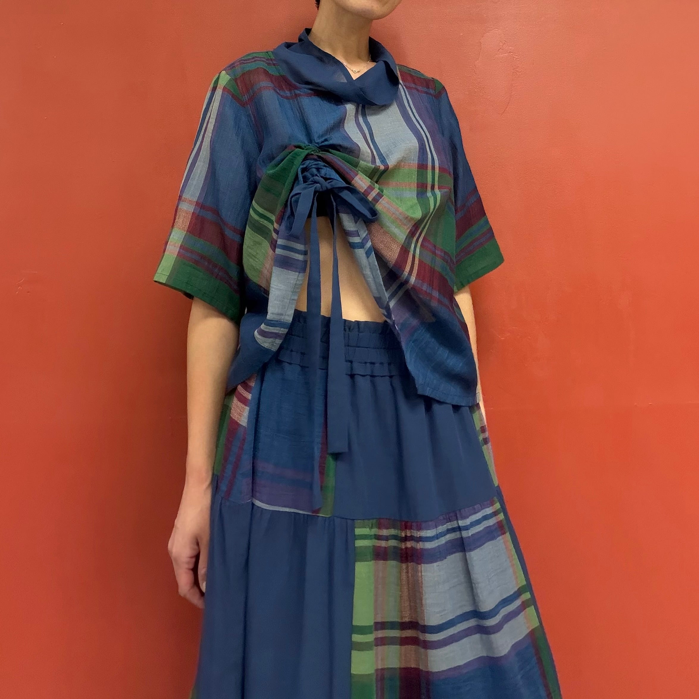Garden check blouse