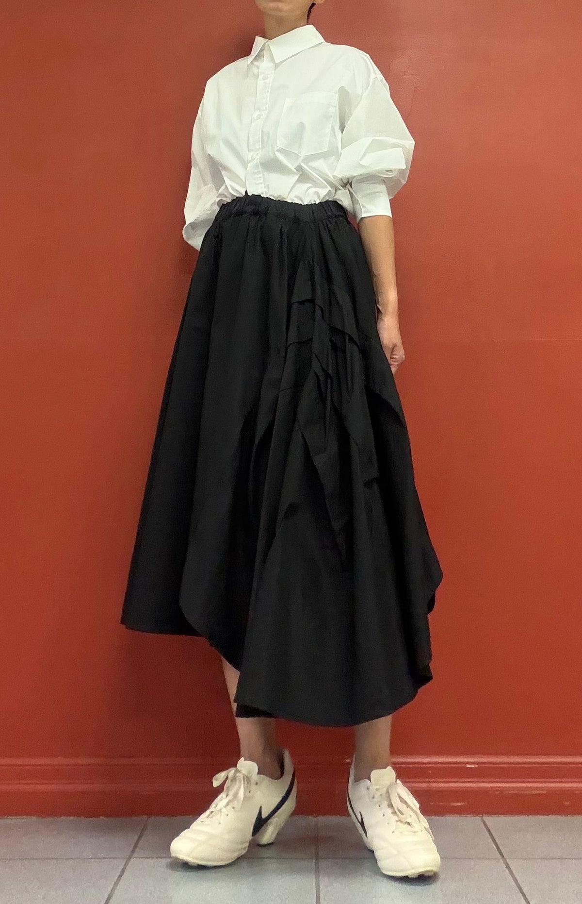 FRABOIS heavy cotton asymmetrical skirt