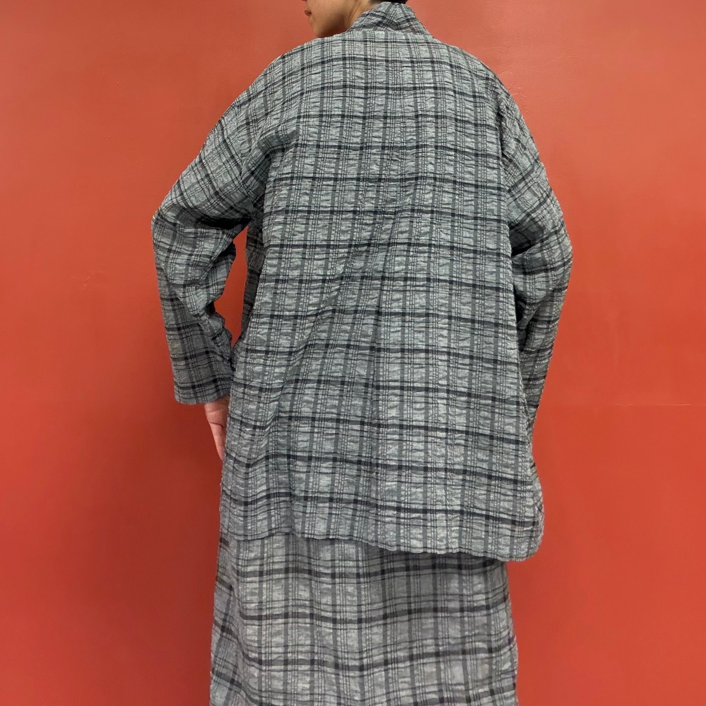 Drape plaid top