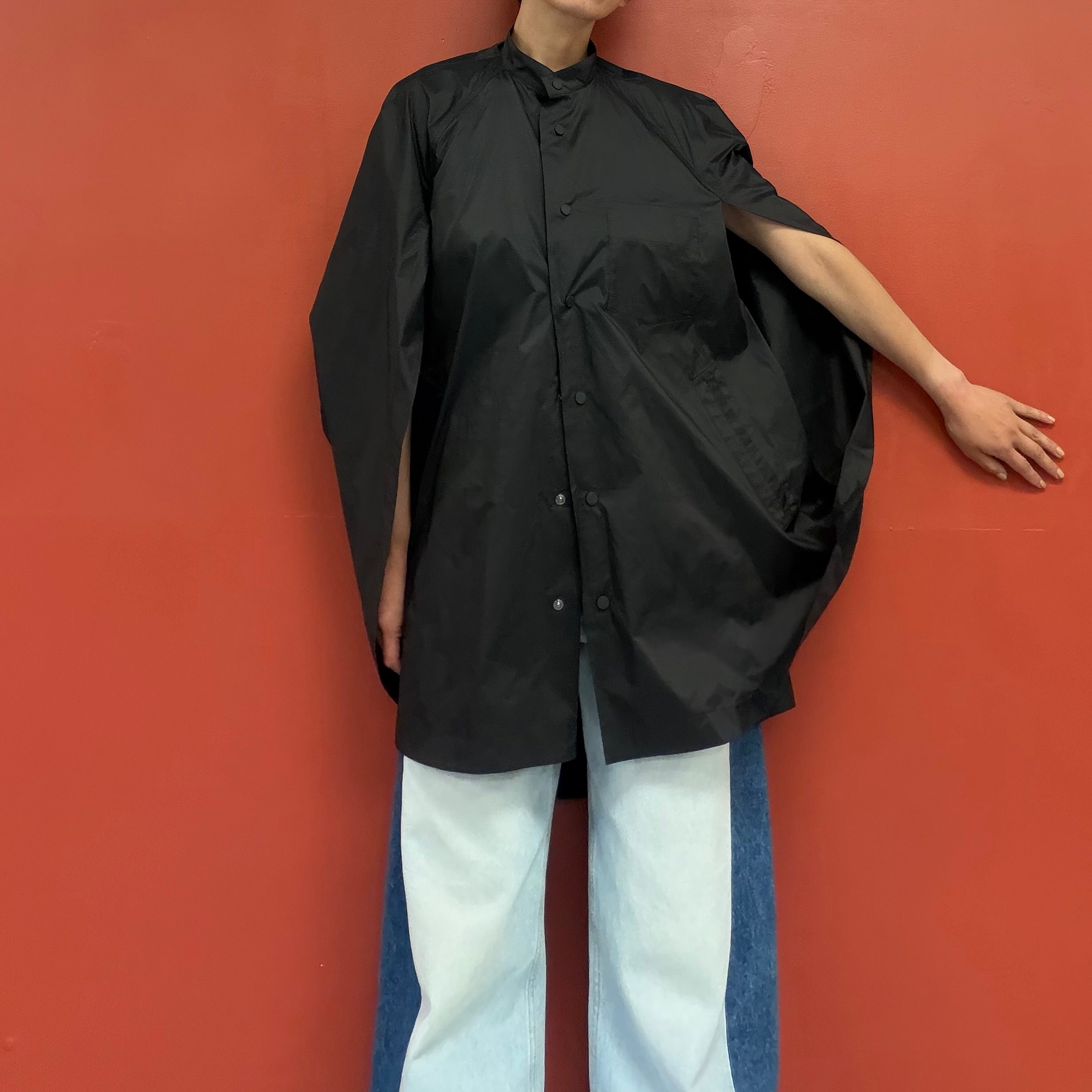 ISSEY MIYAKE polyester taffeta belted shirts