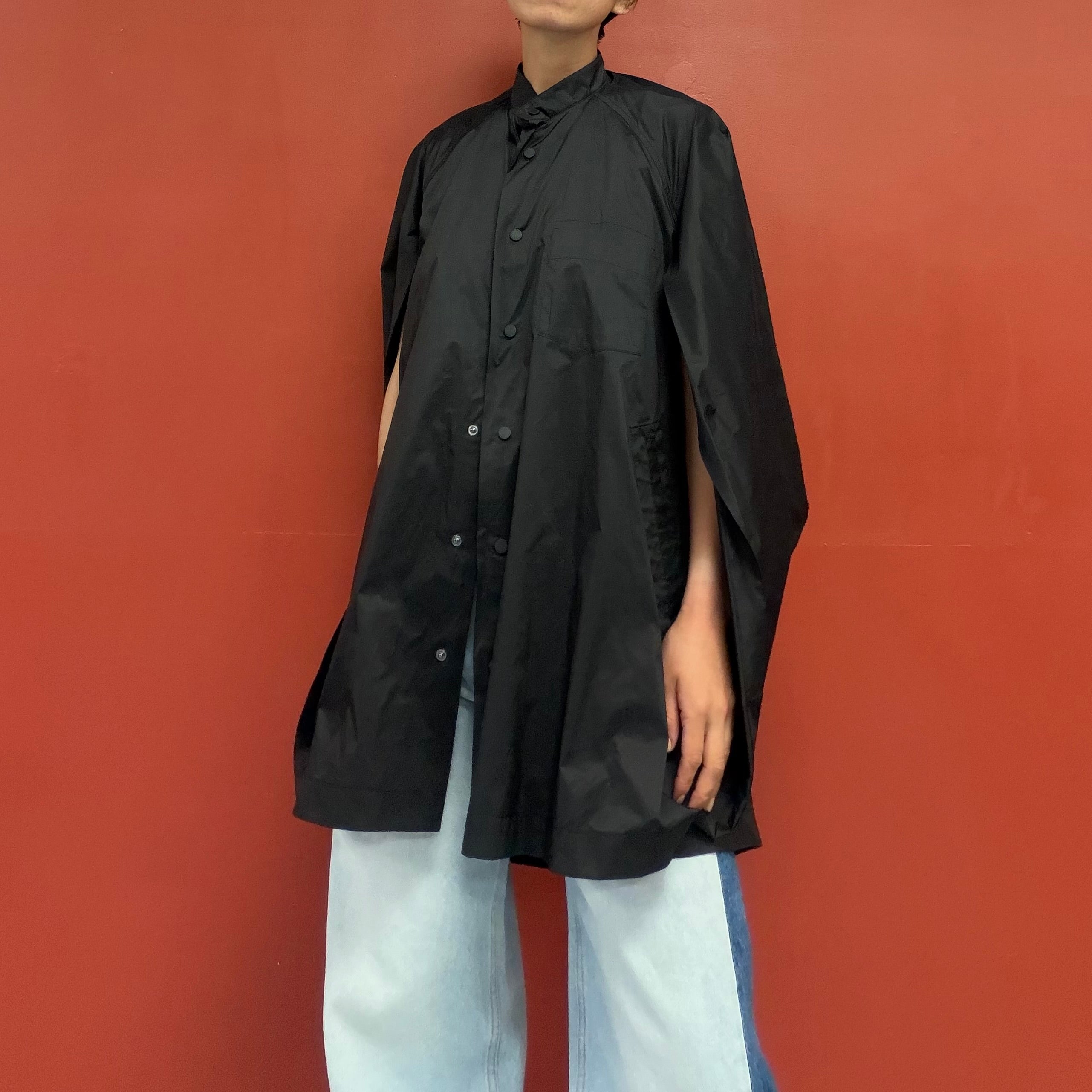 ISSEY MIYAKE polyester taffeta belted shirts