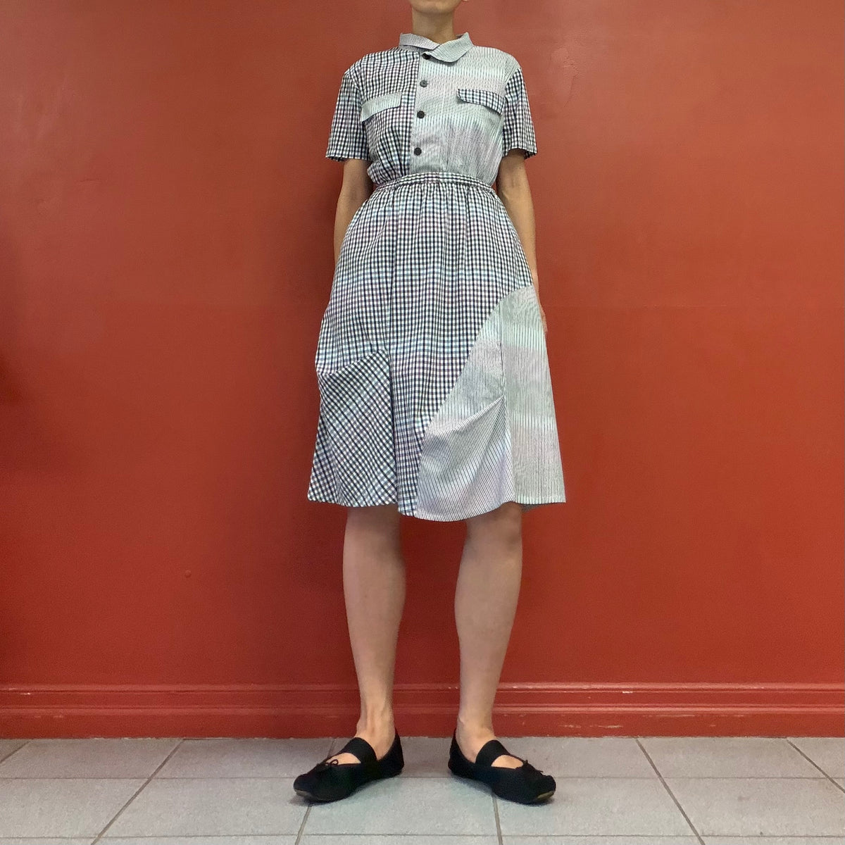 Gingham patchwork skirt