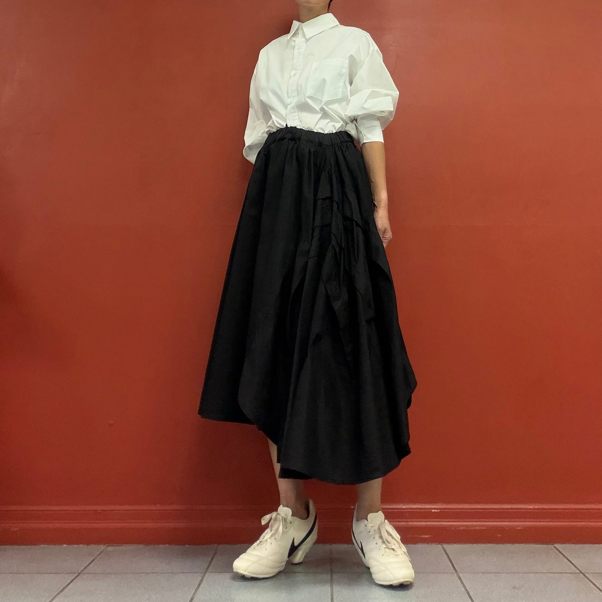 FRABOIS heavy cotton asymmetrical skirt