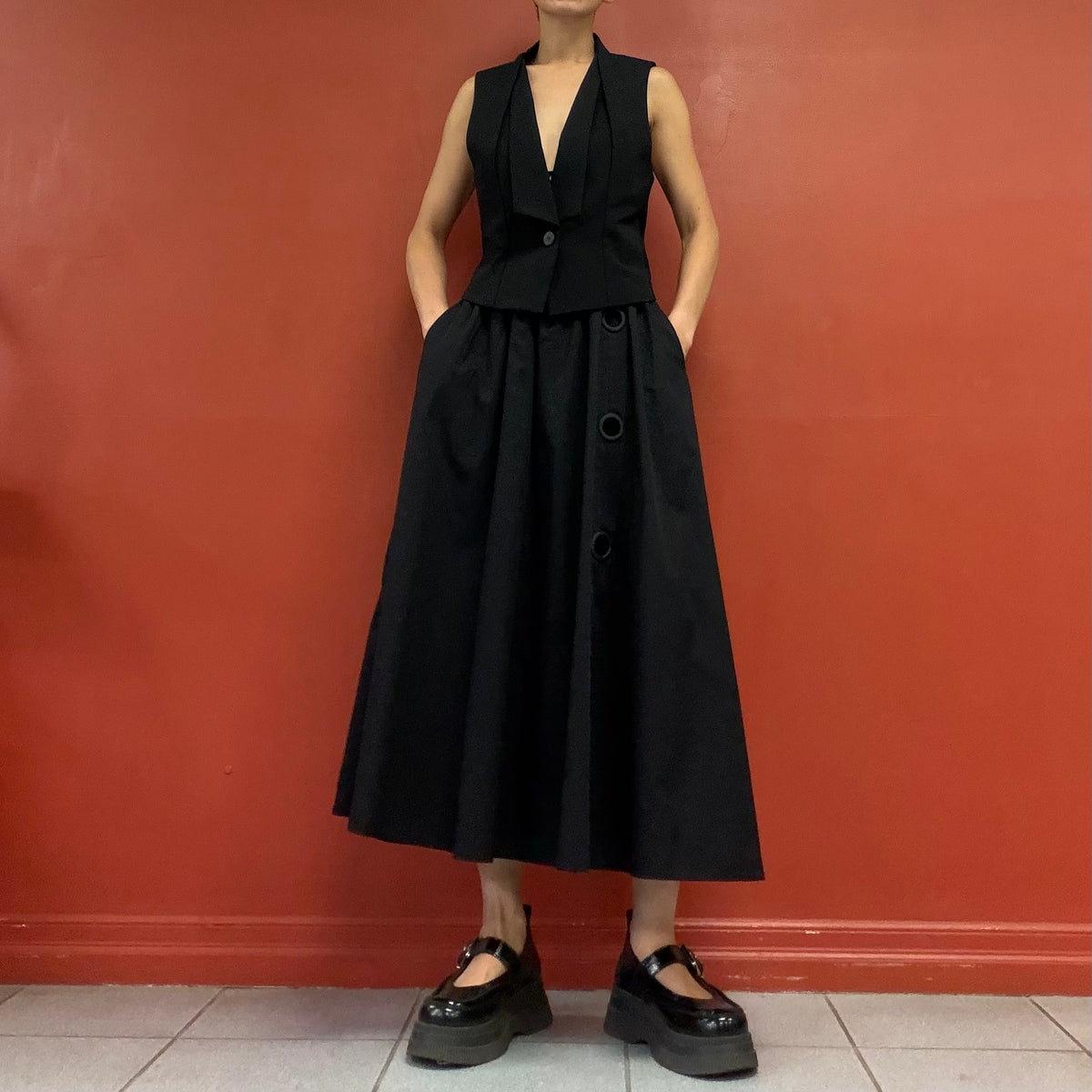 Sculpture wide leg pants