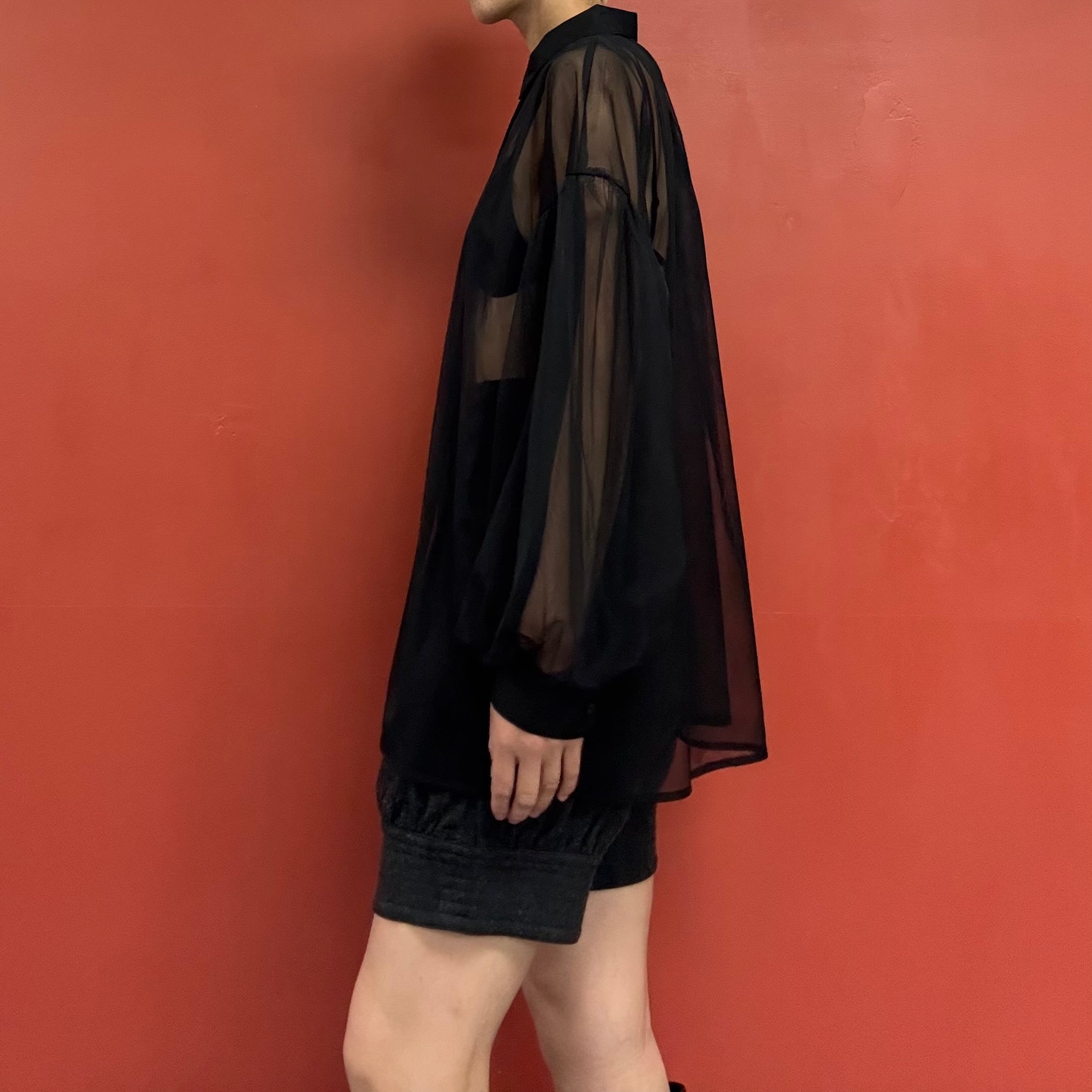 Tule puffy sleeves blouse