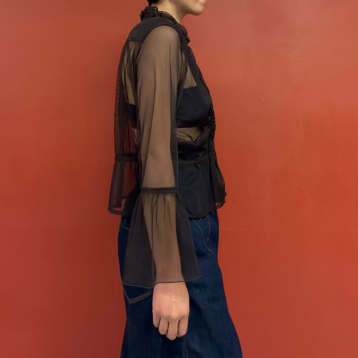 Mesh shibori shirt