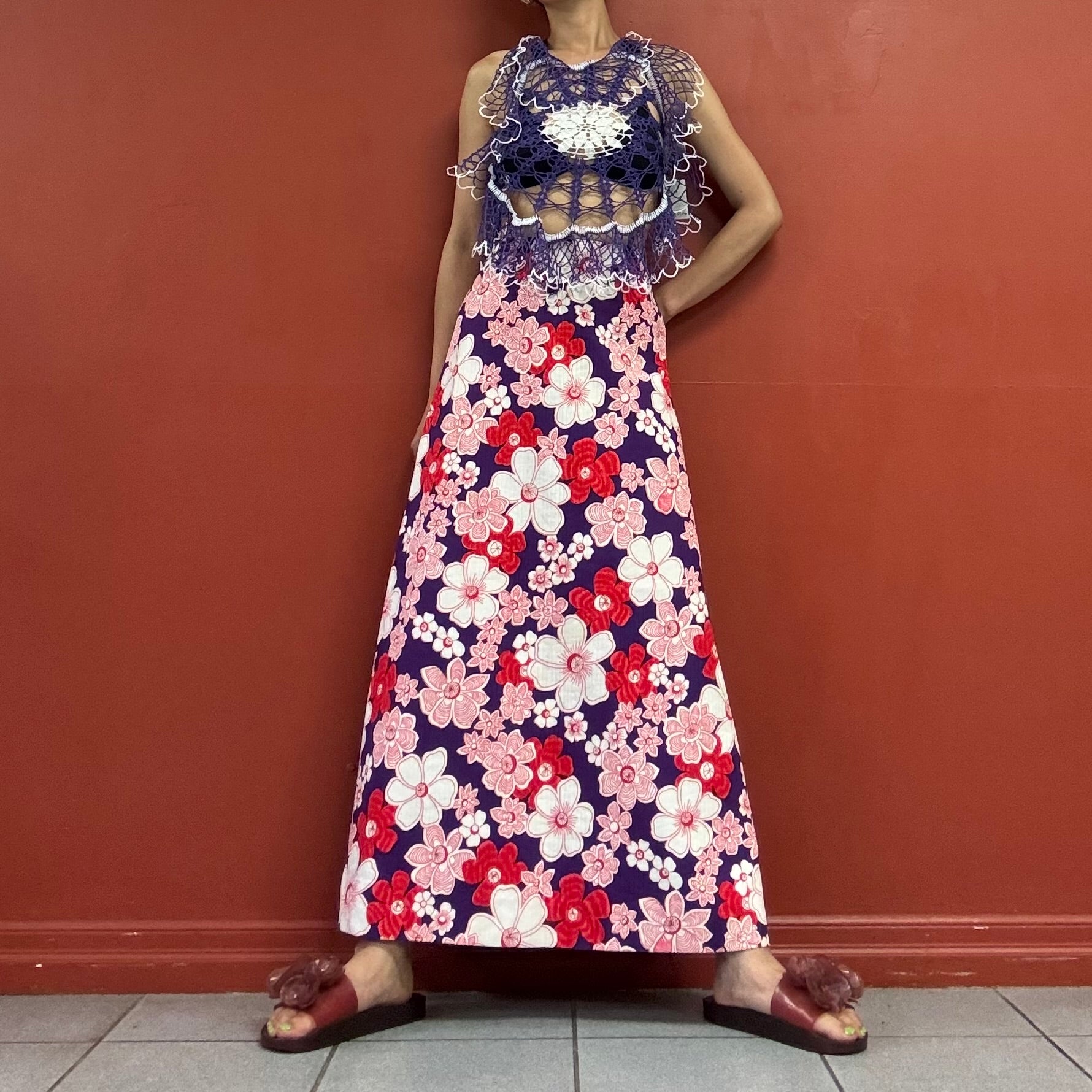 60s70s homemade maxi skirt