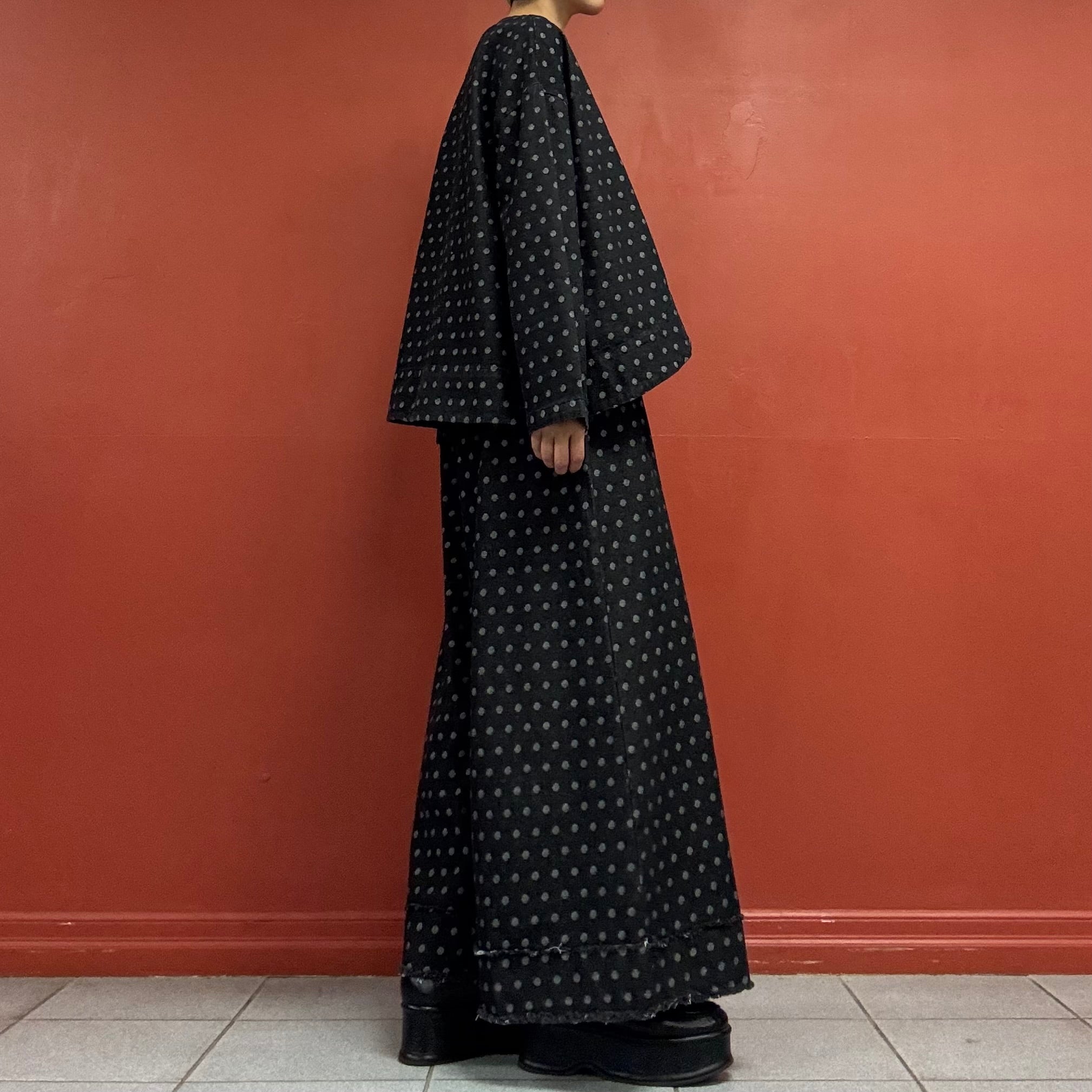 Polka-Dot Black Denim Pants