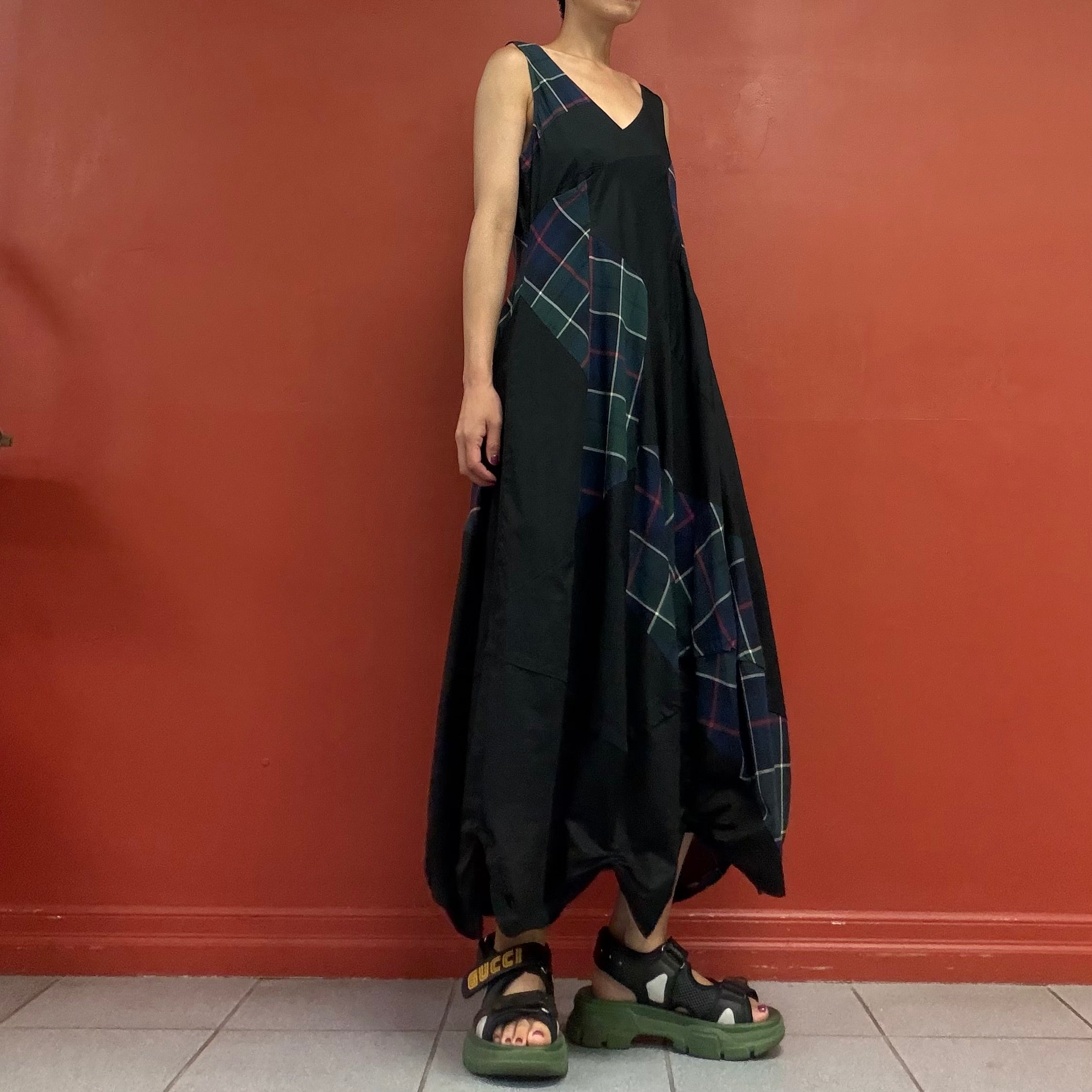 Patchwork balloon dress