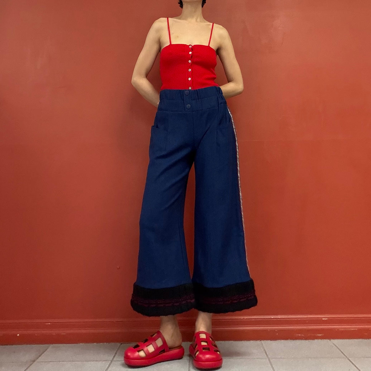 Wool flare pants