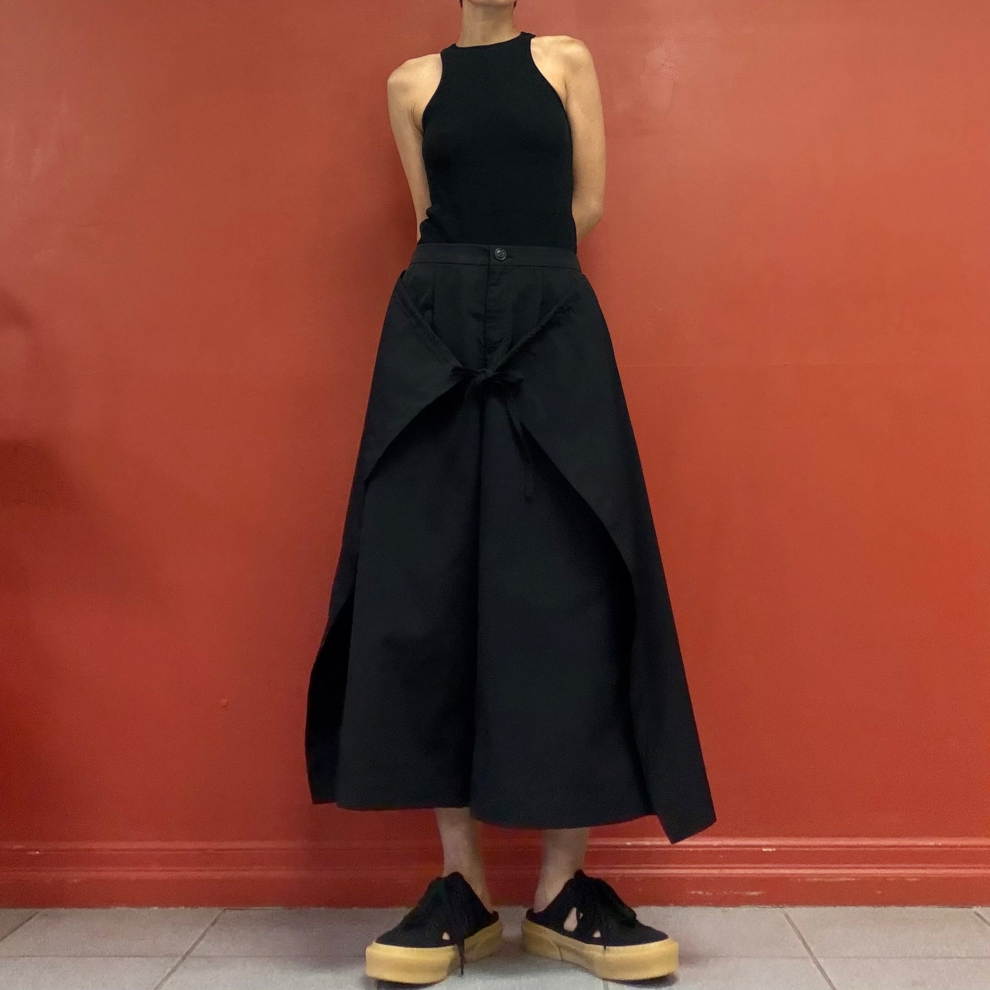 Wrap wide pants