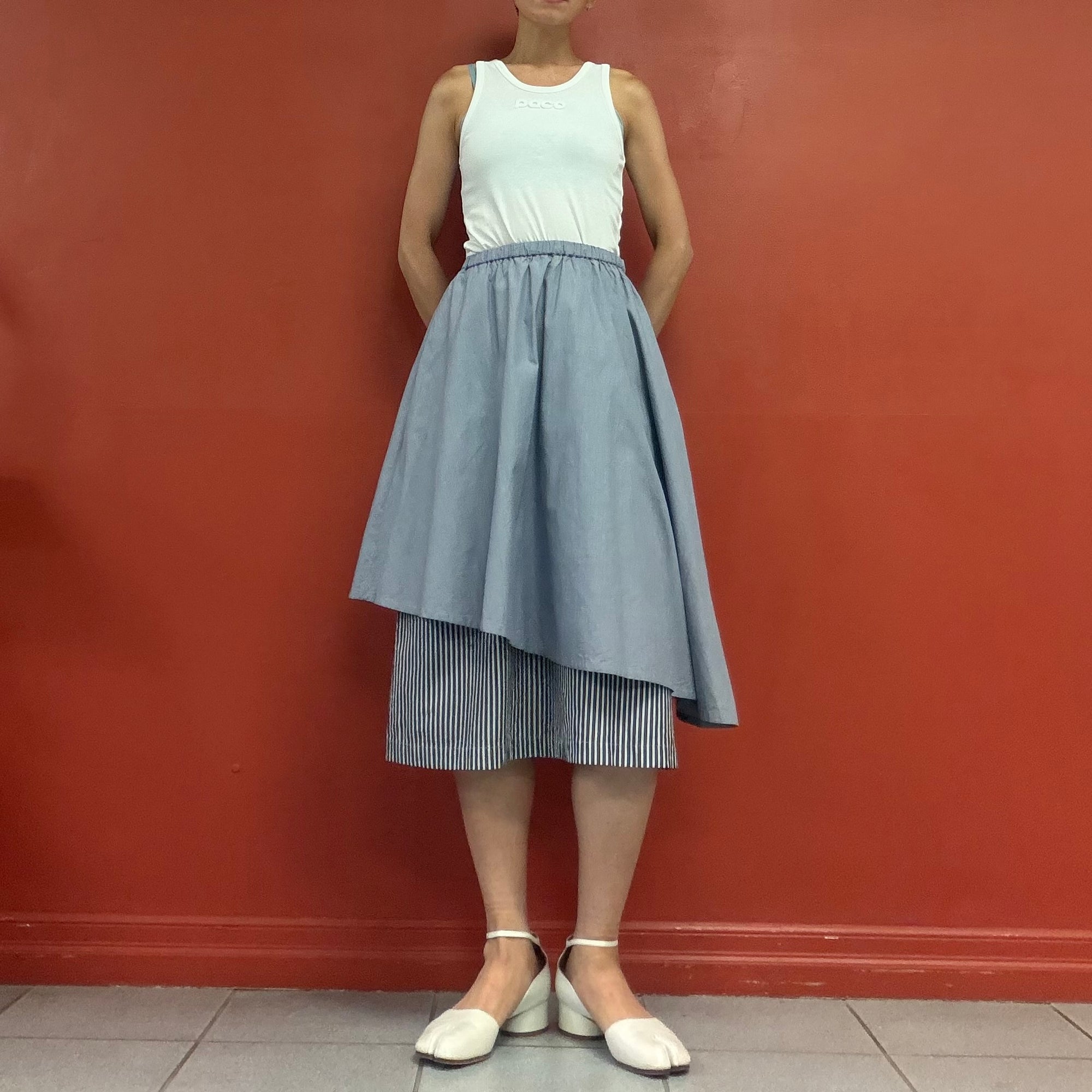 Kazuko Kitamura take off layered asymmetry skirt