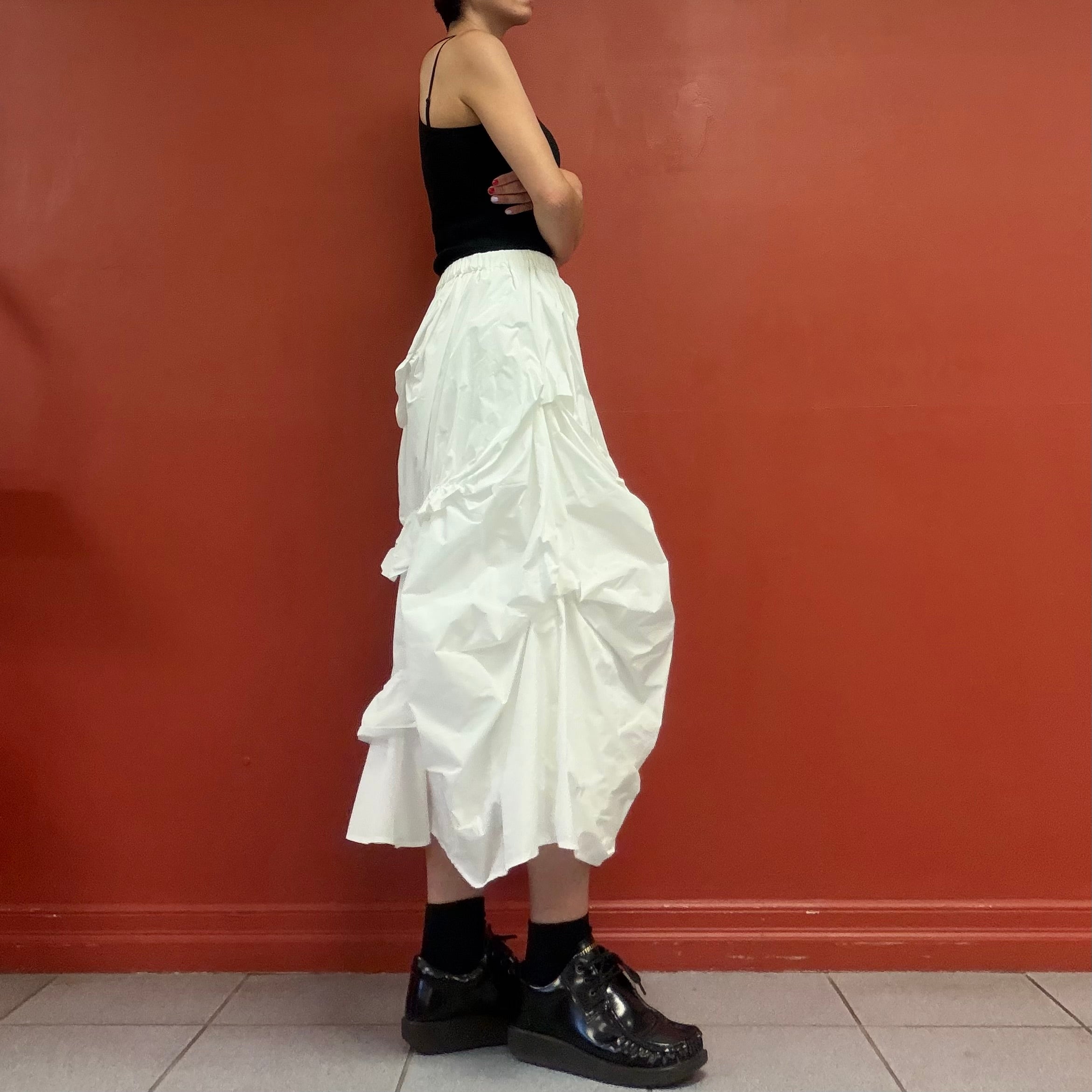 Kazuko Kitamura gathered taffeta skirt
