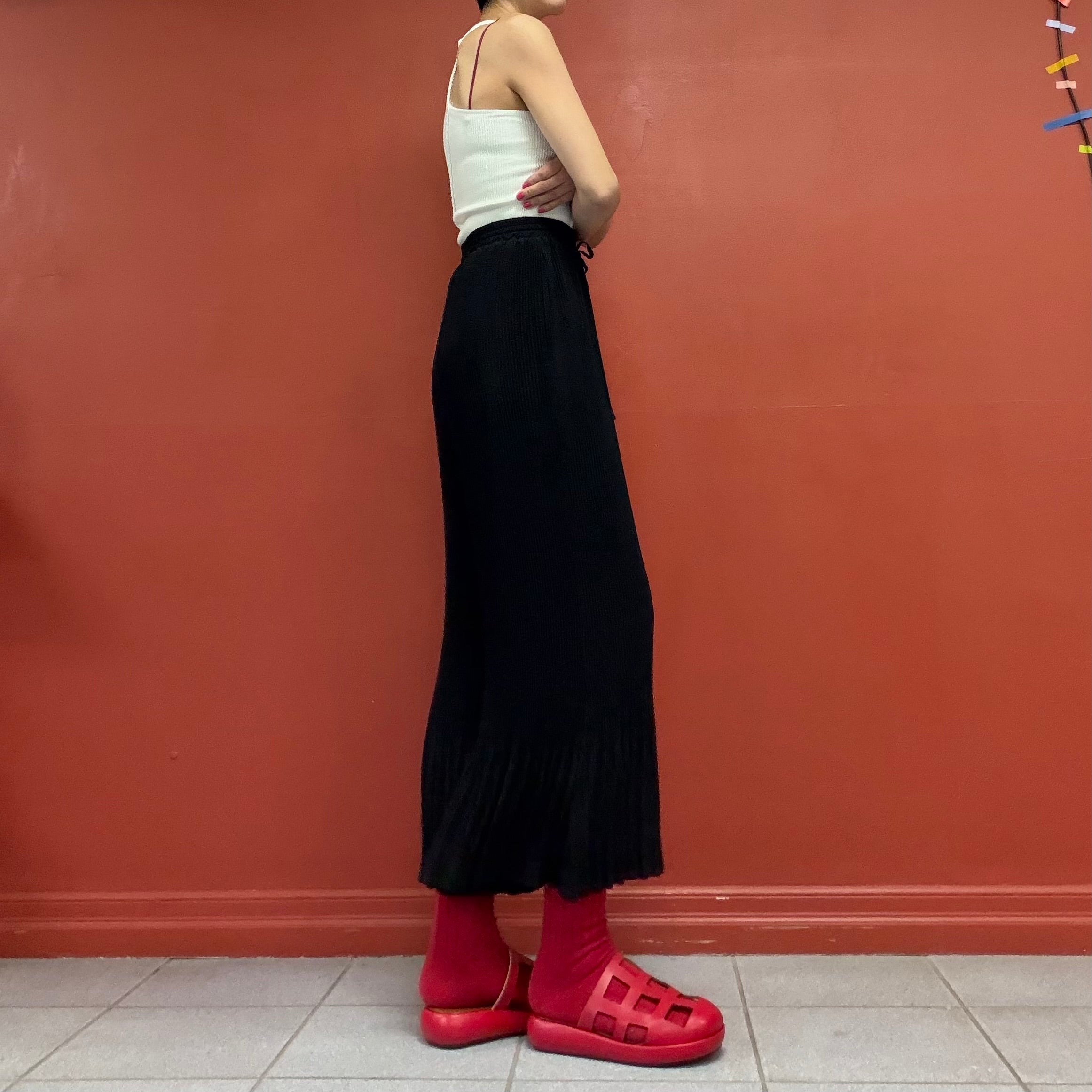 Pleated flared pants