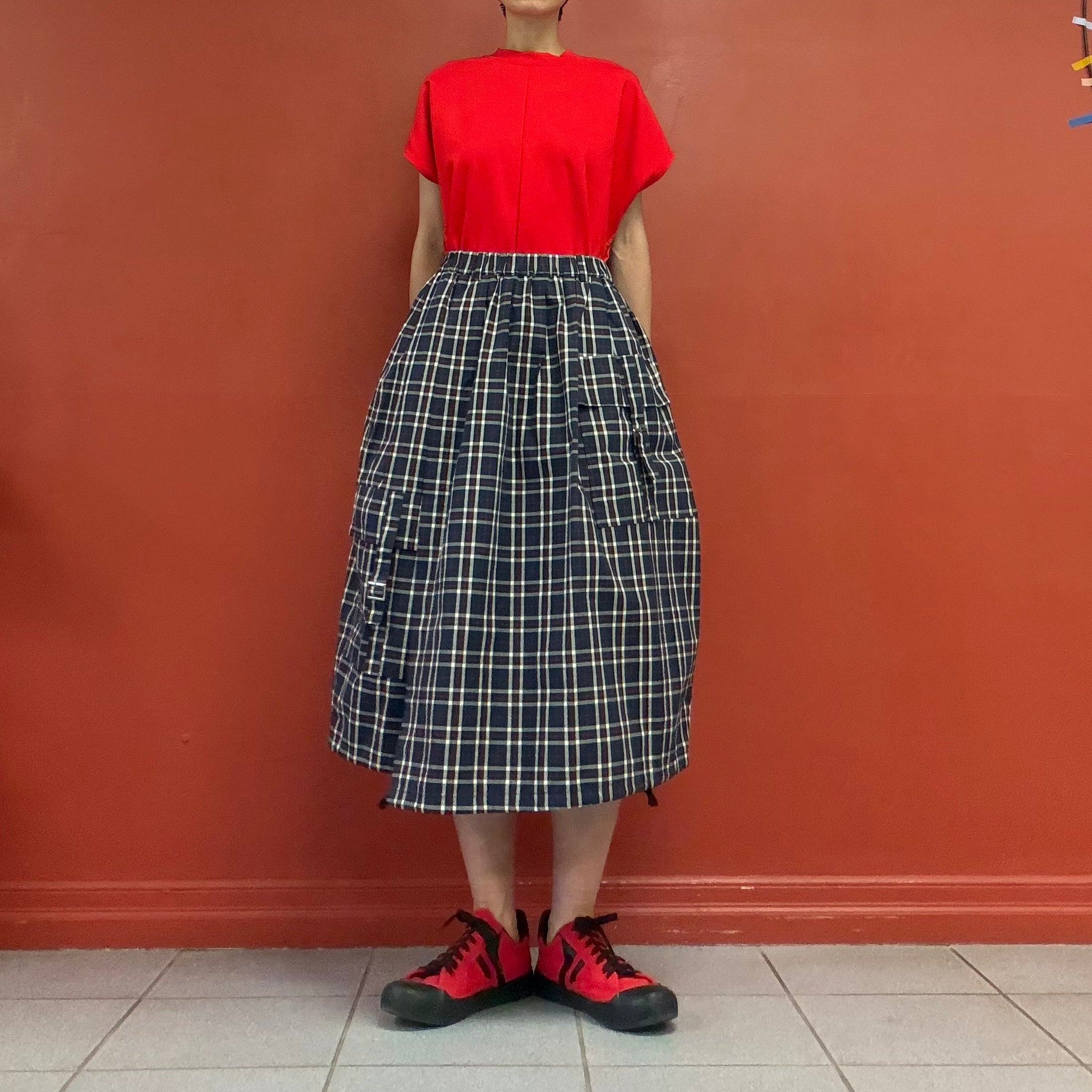 Made in Japan parachute plaid skirt