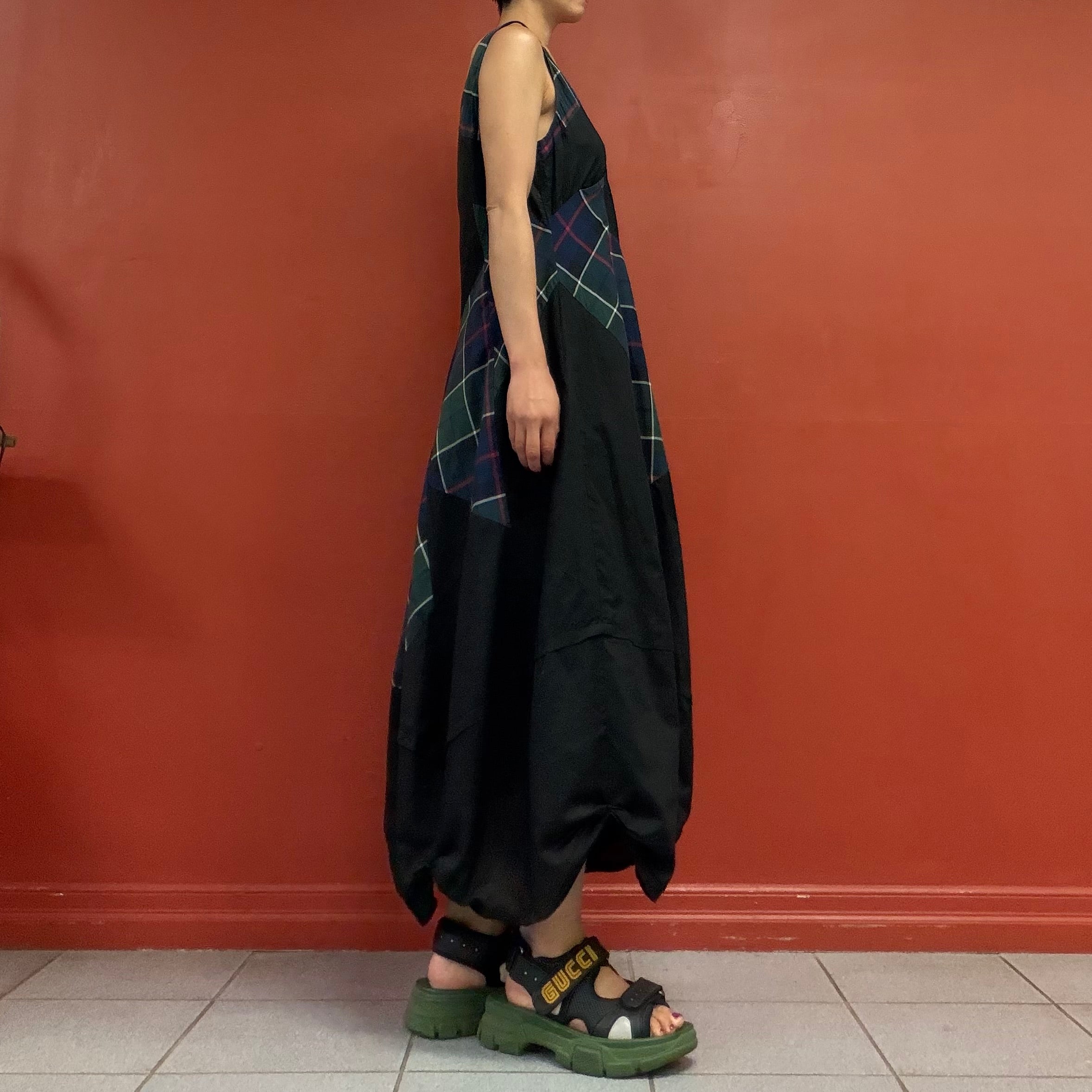 Patchwork balloon dress