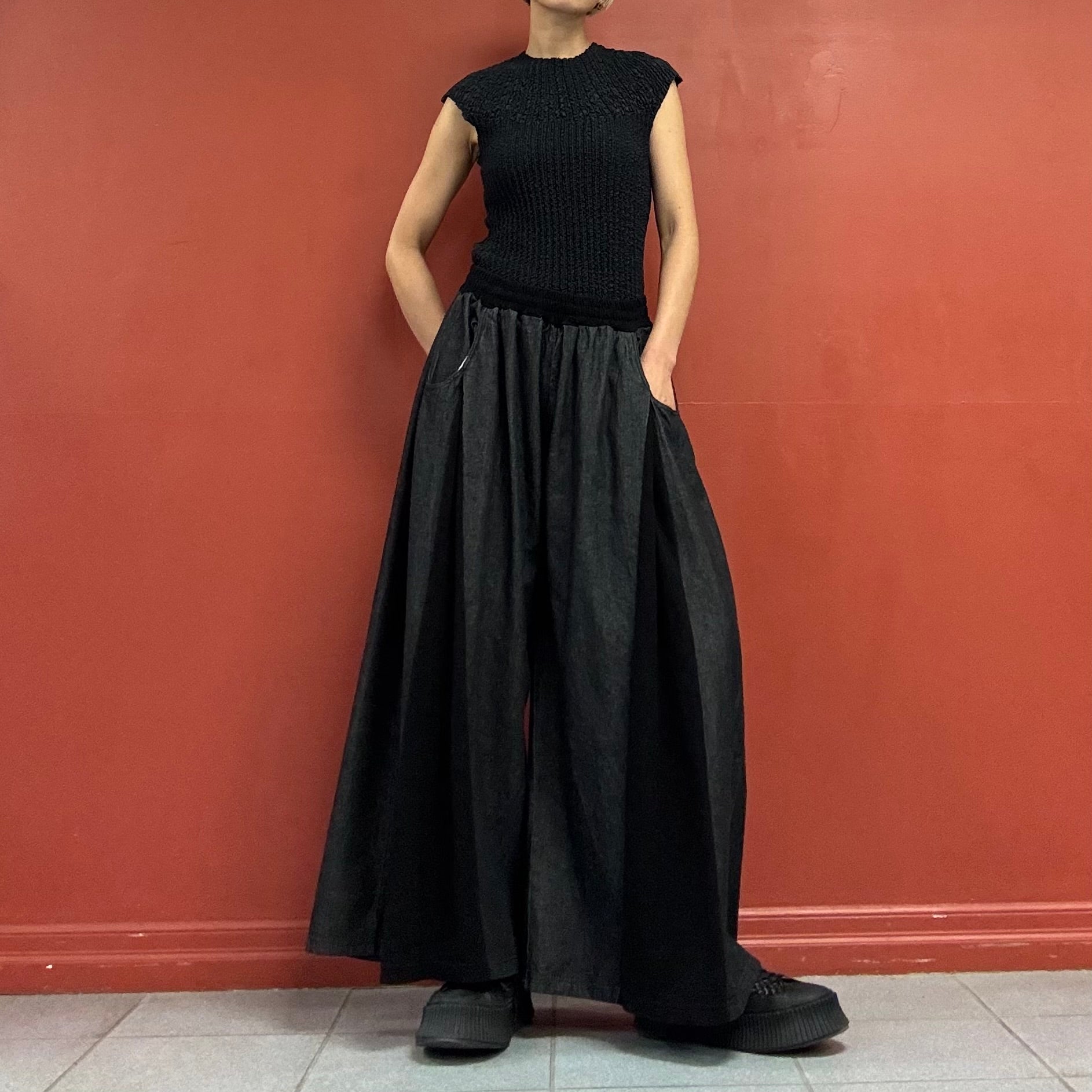 Panelled wide-leg pants