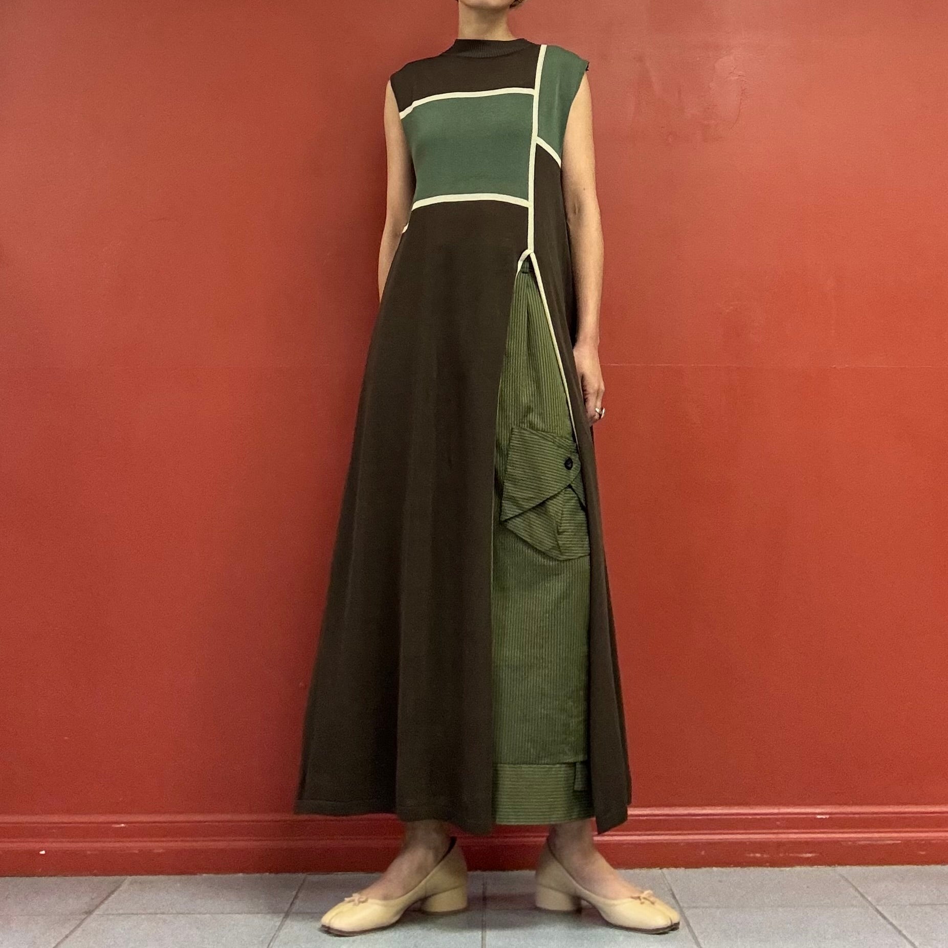 Deep slit knit dress