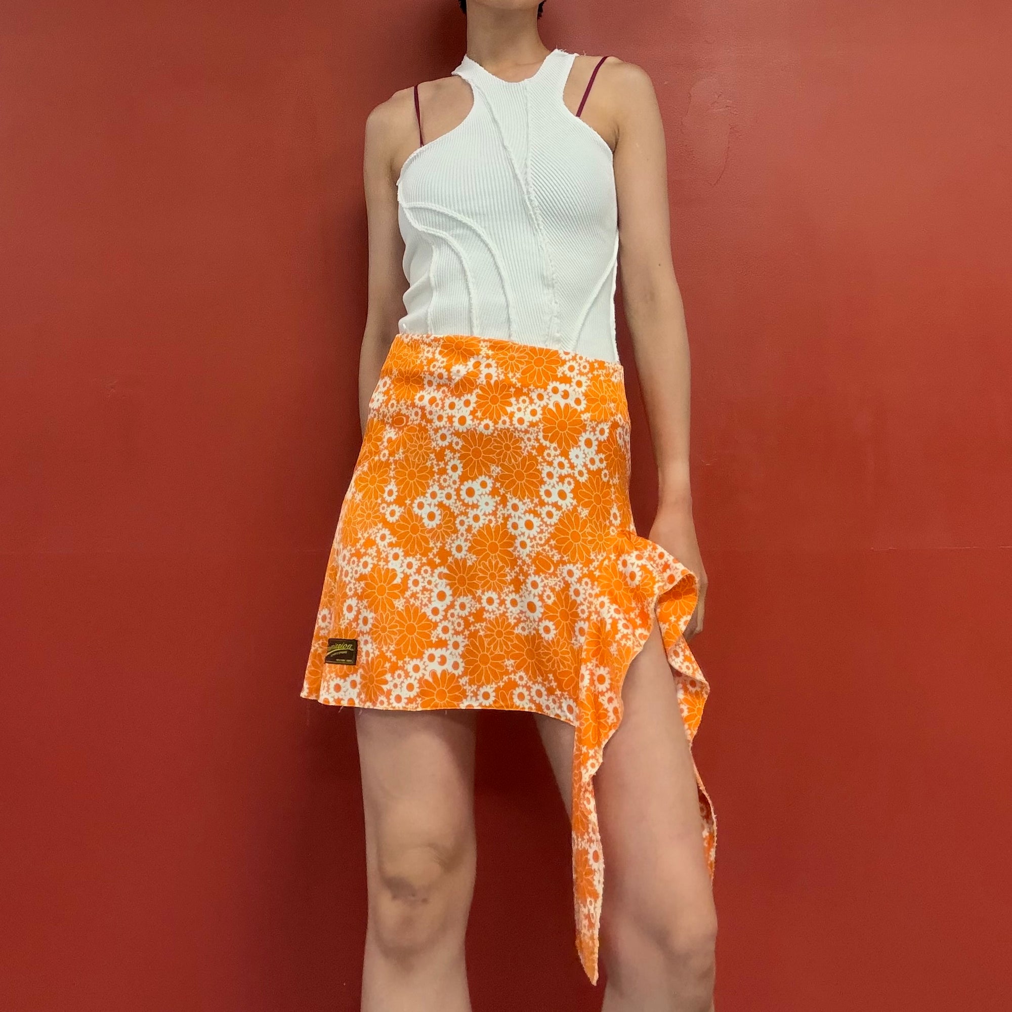 Commission orange bloom asymmetrical skirt