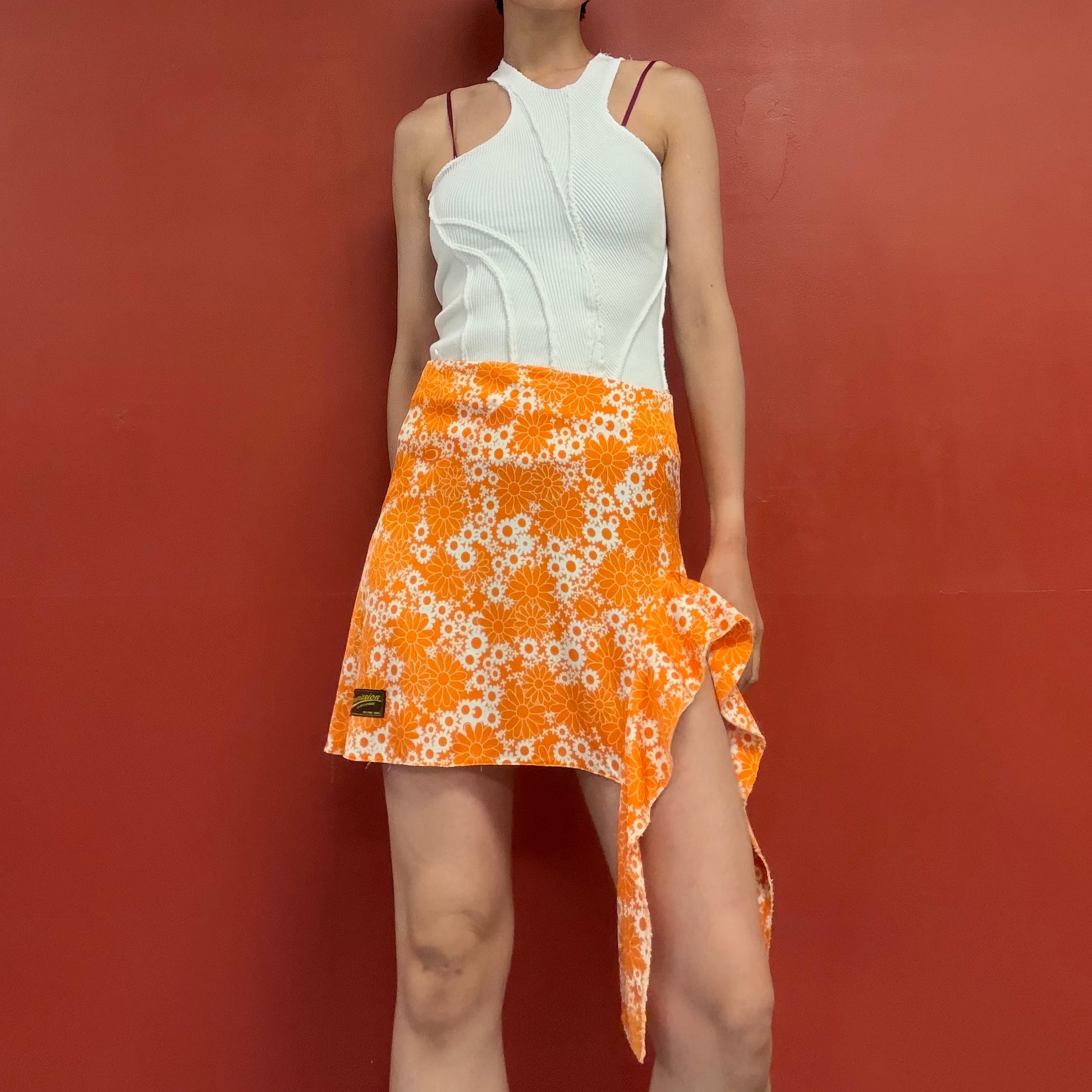 Commission orange bloom asymmetrical skirt