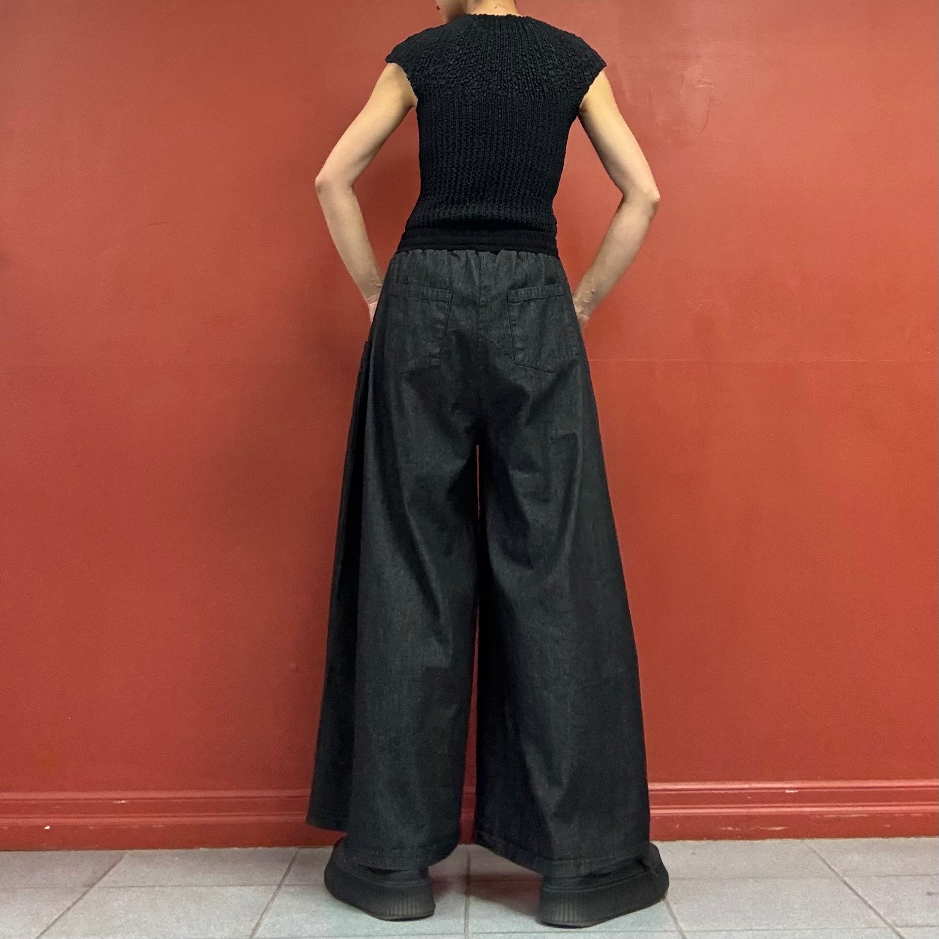 Panelled wide-leg pants