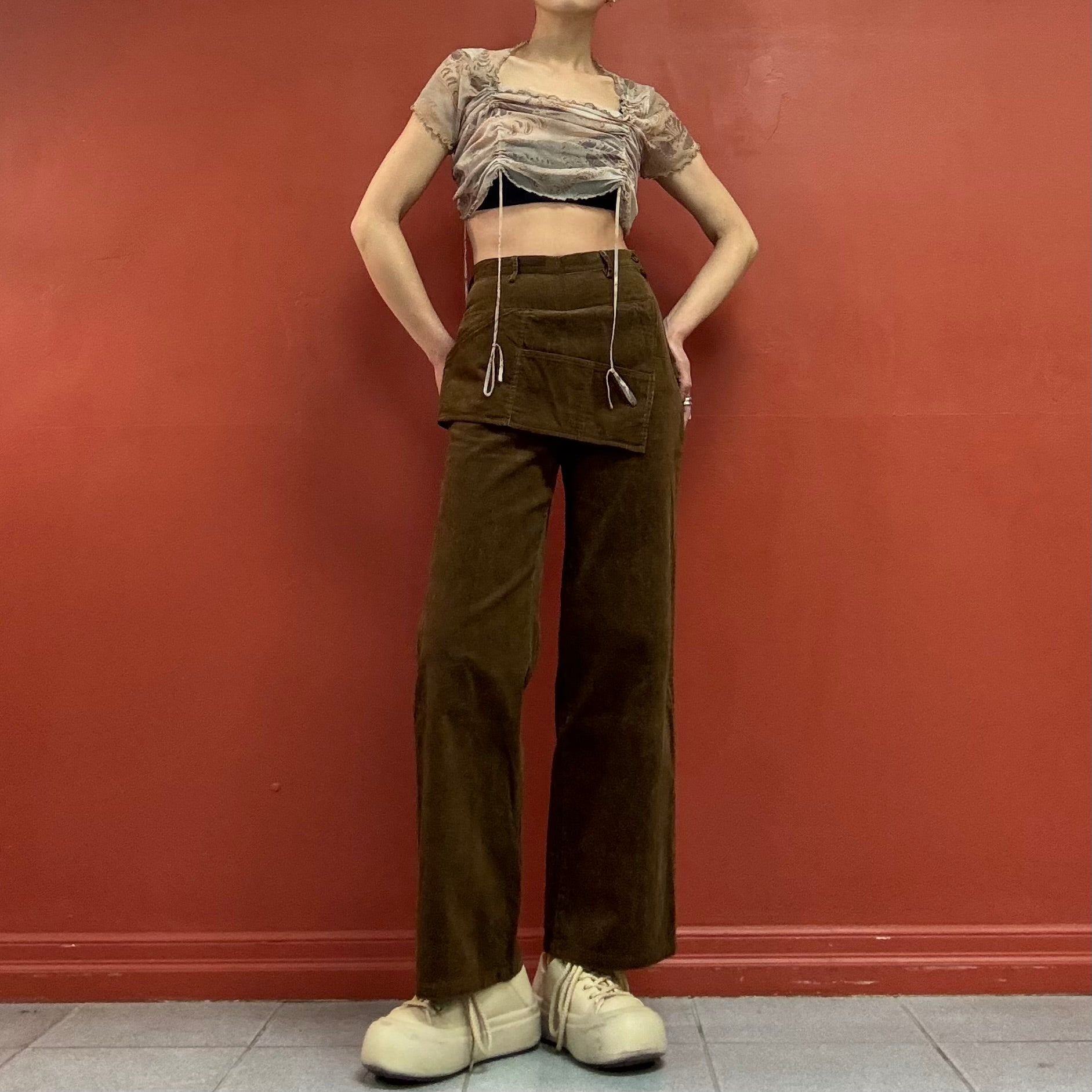 Cord Pants with Apron