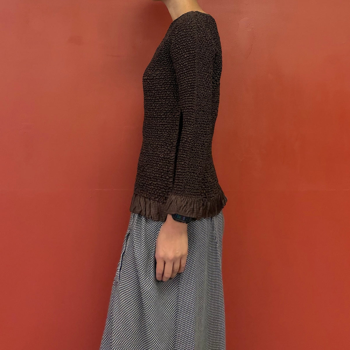 PEPLUM by YOSHIKI HISHINUMA gingham check top