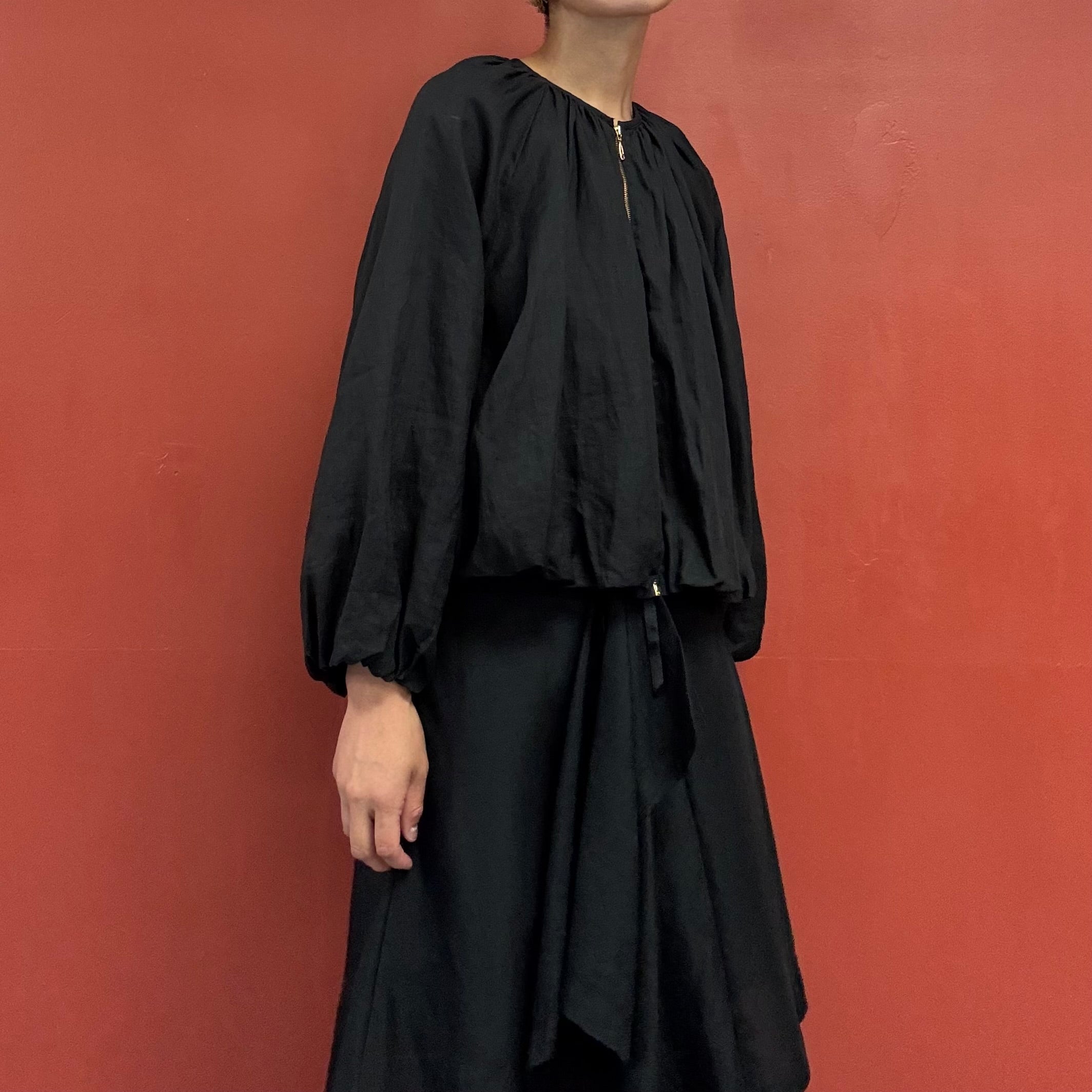 Puffy sleeves linen jacket