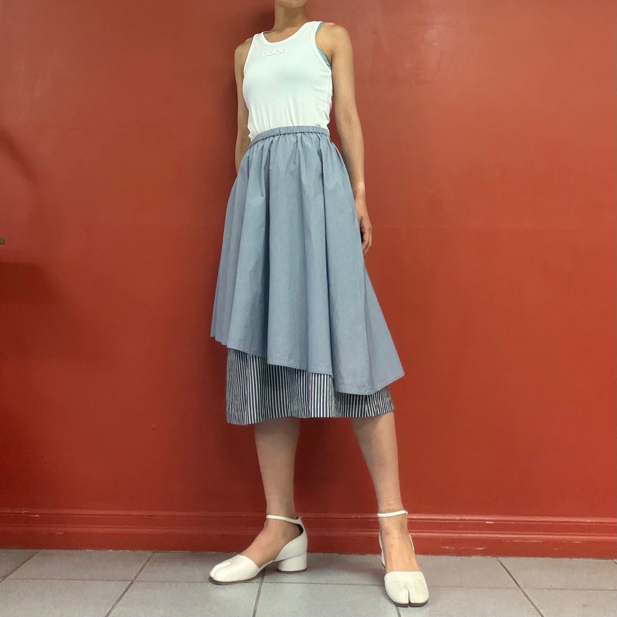 Kazuko Kitamura take off layered asymmetry skirt